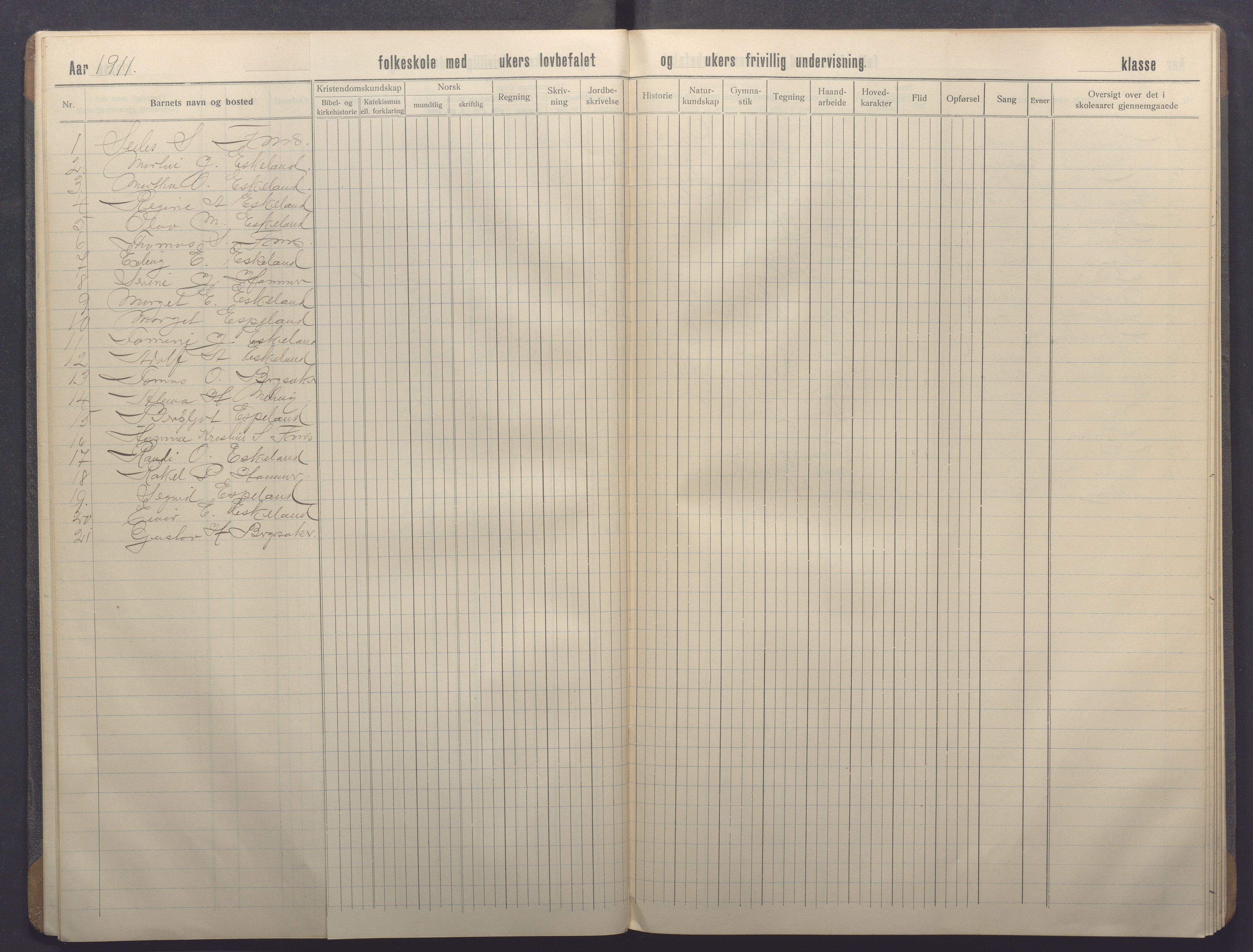 Høle kommune - Eskeland skole, IKAR/K-100028/F/L0001: Skoleprotokoll, 1909-1914, p. 9