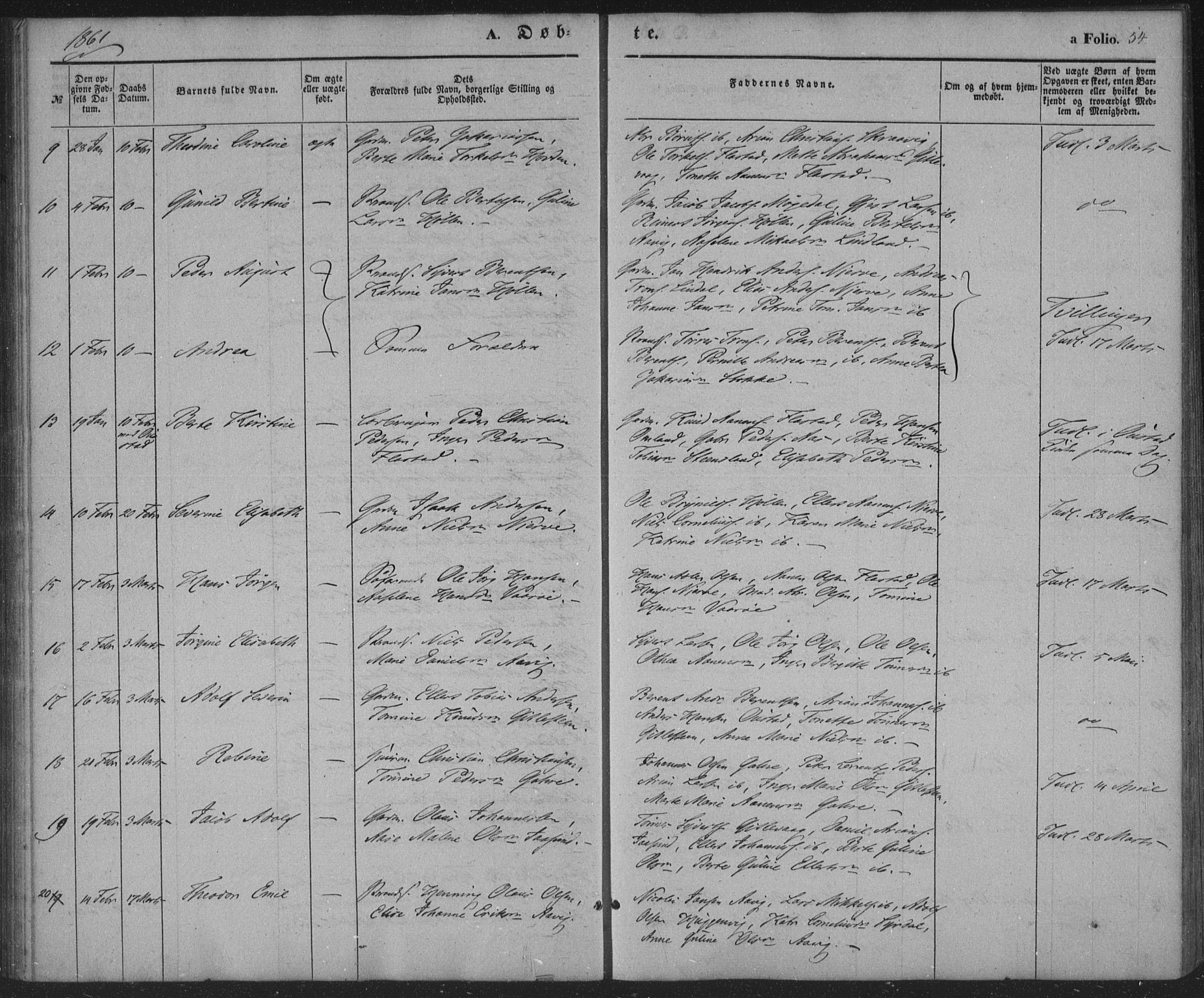 Sør-Audnedal sokneprestkontor, AV/SAK-1111-0039/F/Fa/Faa/L0002: Parish register (official) no. A 2, 1848-1867, p. 54