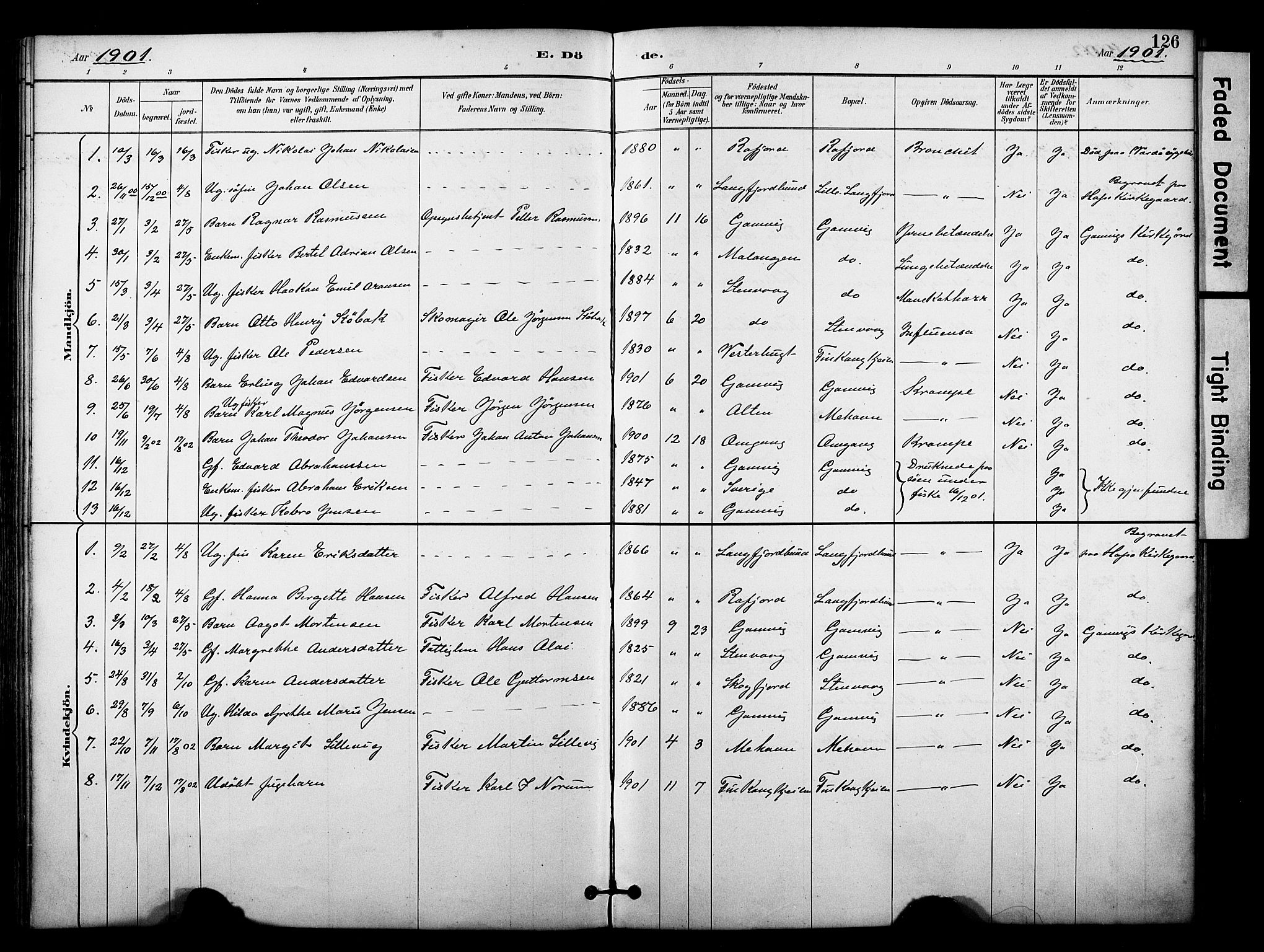 Tana sokneprestkontor, AV/SATØ-S-1334/H/Ha/L0006kirke: Parish register (official) no. 6, 1892-1908, p. 126