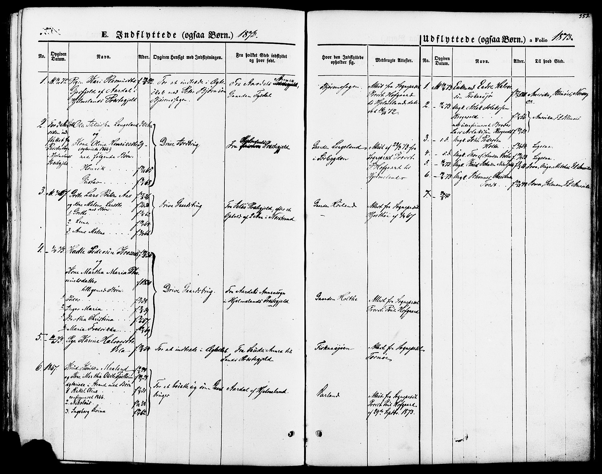 Strand sokneprestkontor, SAST/A-101828/H/Ha/Haa/L0007: Parish register (official) no. A 7, 1855-1881, p. 352