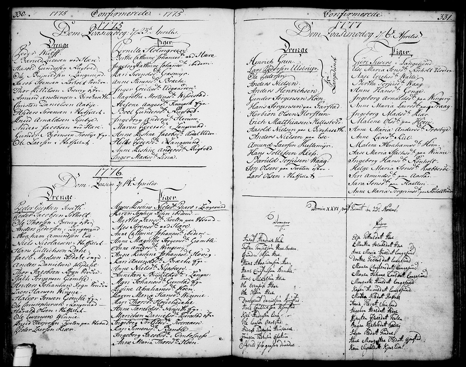 Bamble kirkebøker, SAKO/A-253/F/Fa/L0002: Parish register (official) no. I 2, 1775-1814, p. 330-331
