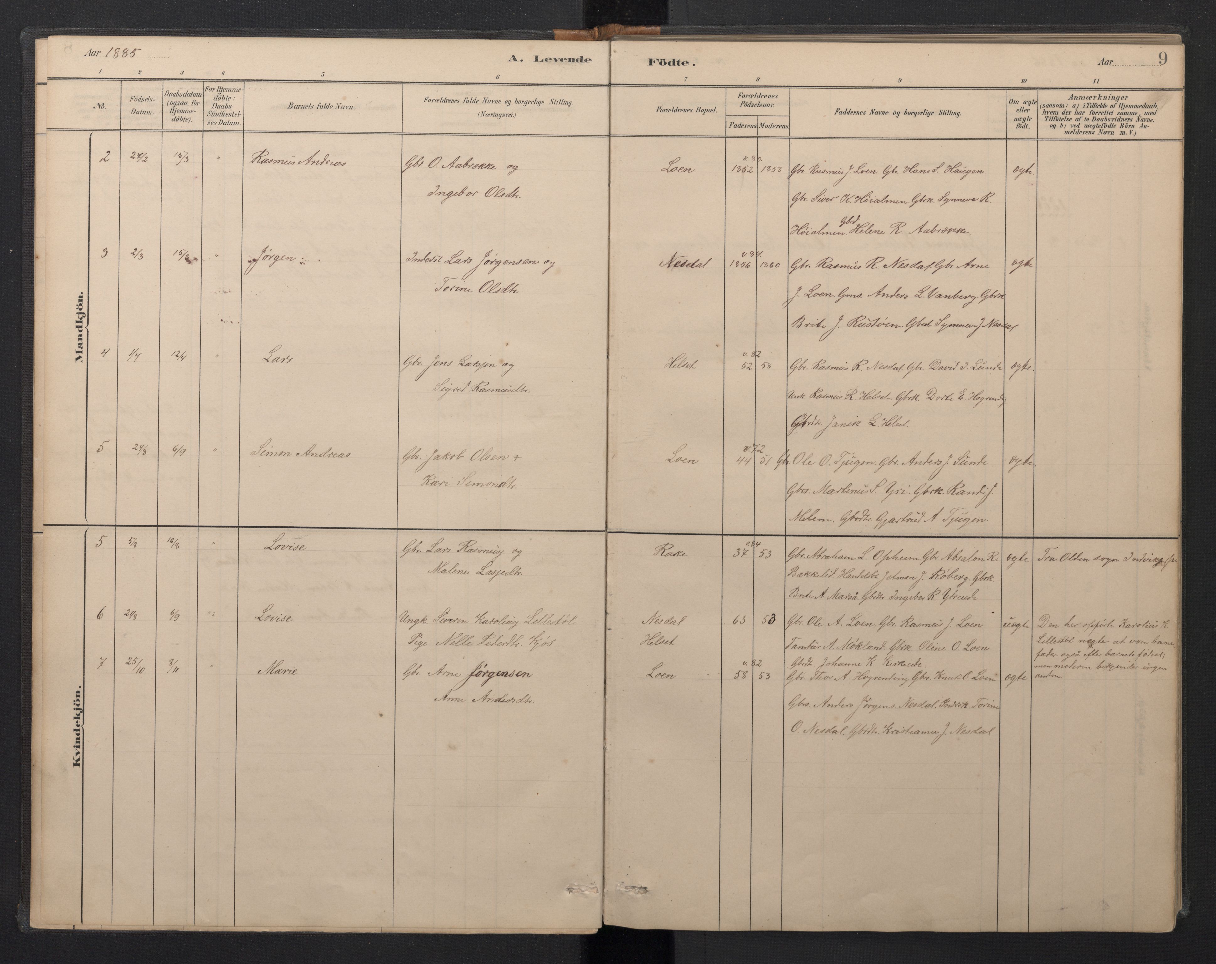 Stryn Sokneprestembete, AV/SAB-A-82501: Parish register (copy) no. B 3, 1881-1918, p. 8b-9a