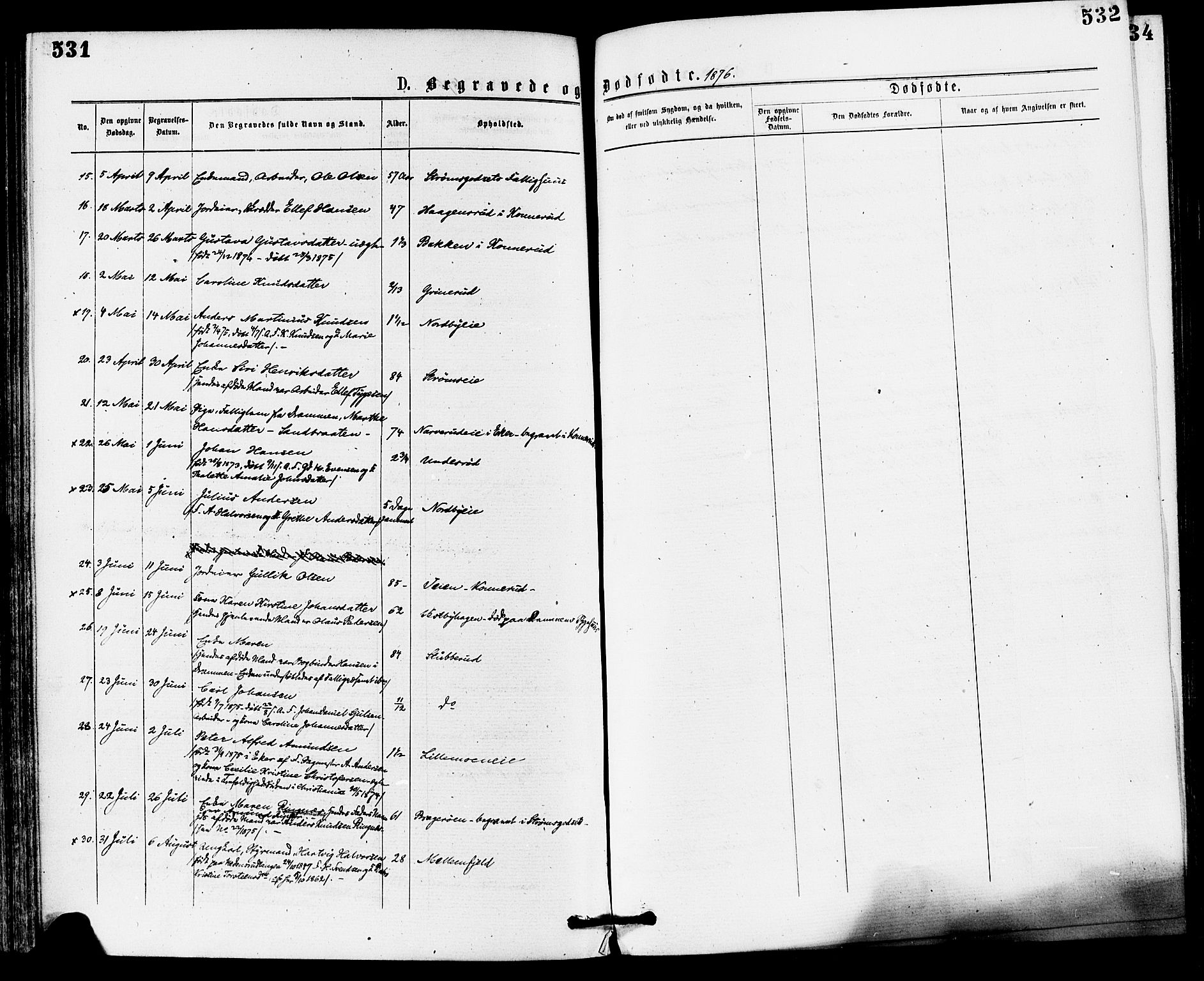 Skoger kirkebøker, AV/SAKO-A-59/F/Fa/L0005: Parish register (official) no. I 5, 1873-1884, p. 531-532