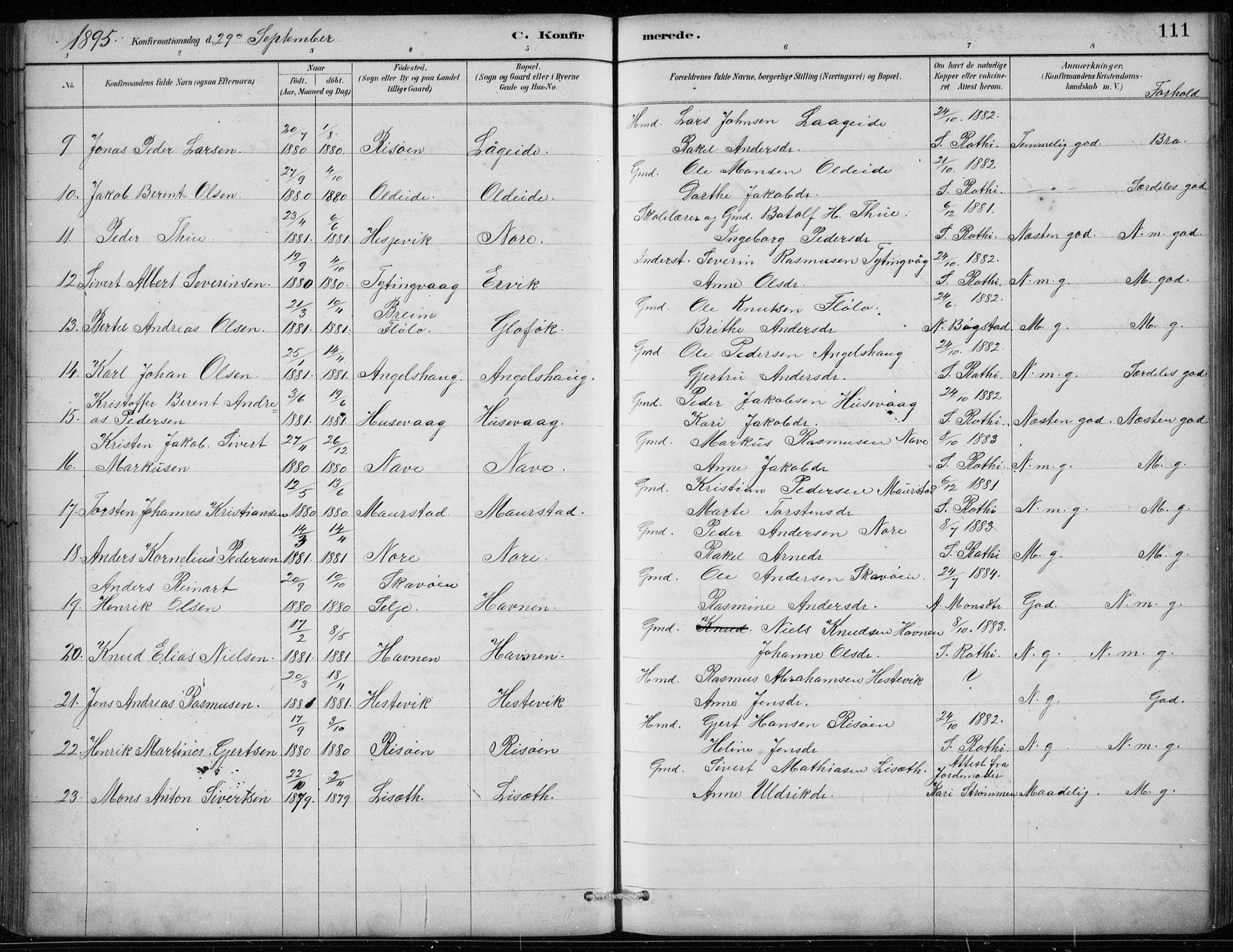 Davik sokneprestembete, AV/SAB-A-79701/H/Hab/Habc/L0002: Parish register (copy) no. C 2, 1889-1906, p. 111