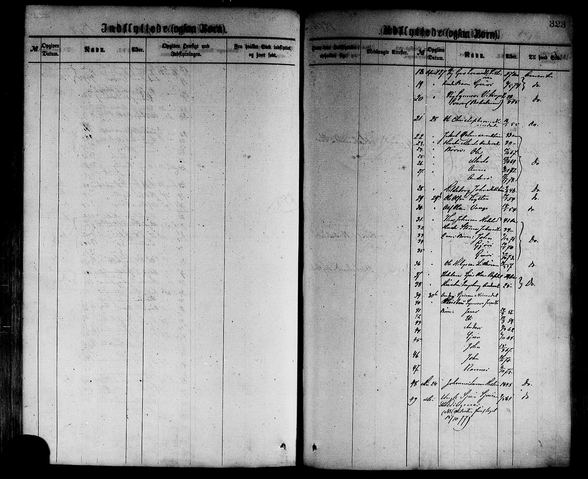 Vik sokneprestembete, AV/SAB-A-81501/H/Haa/Haaa/L0009: Parish register (official) no. A 9, 1866-1877, p. 323