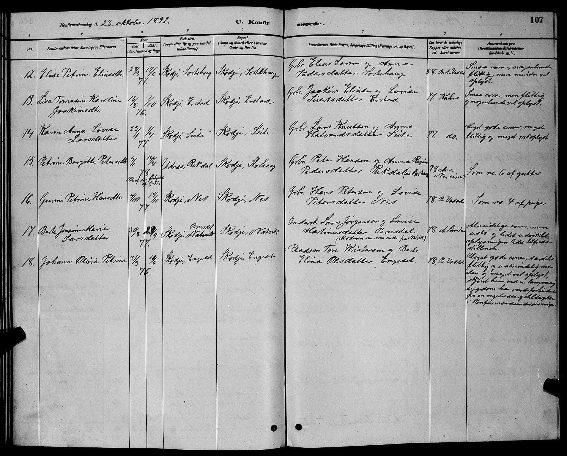 Ministerialprotokoller, klokkerbøker og fødselsregistre - Møre og Romsdal, AV/SAT-A-1454/524/L0365: Parish register (copy) no. 524C06, 1880-1899, p. 107