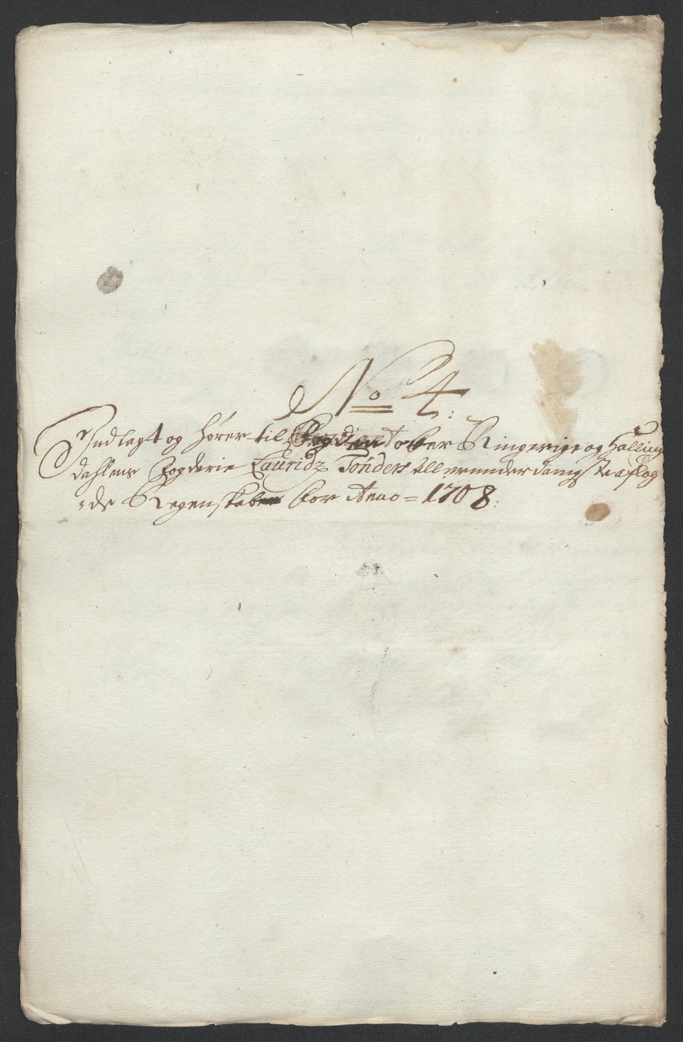 Rentekammeret inntil 1814, Reviderte regnskaper, Fogderegnskap, AV/RA-EA-4092/R22/L1467: Fogderegnskap Ringerike, Hallingdal og Buskerud, 1708, p. 130