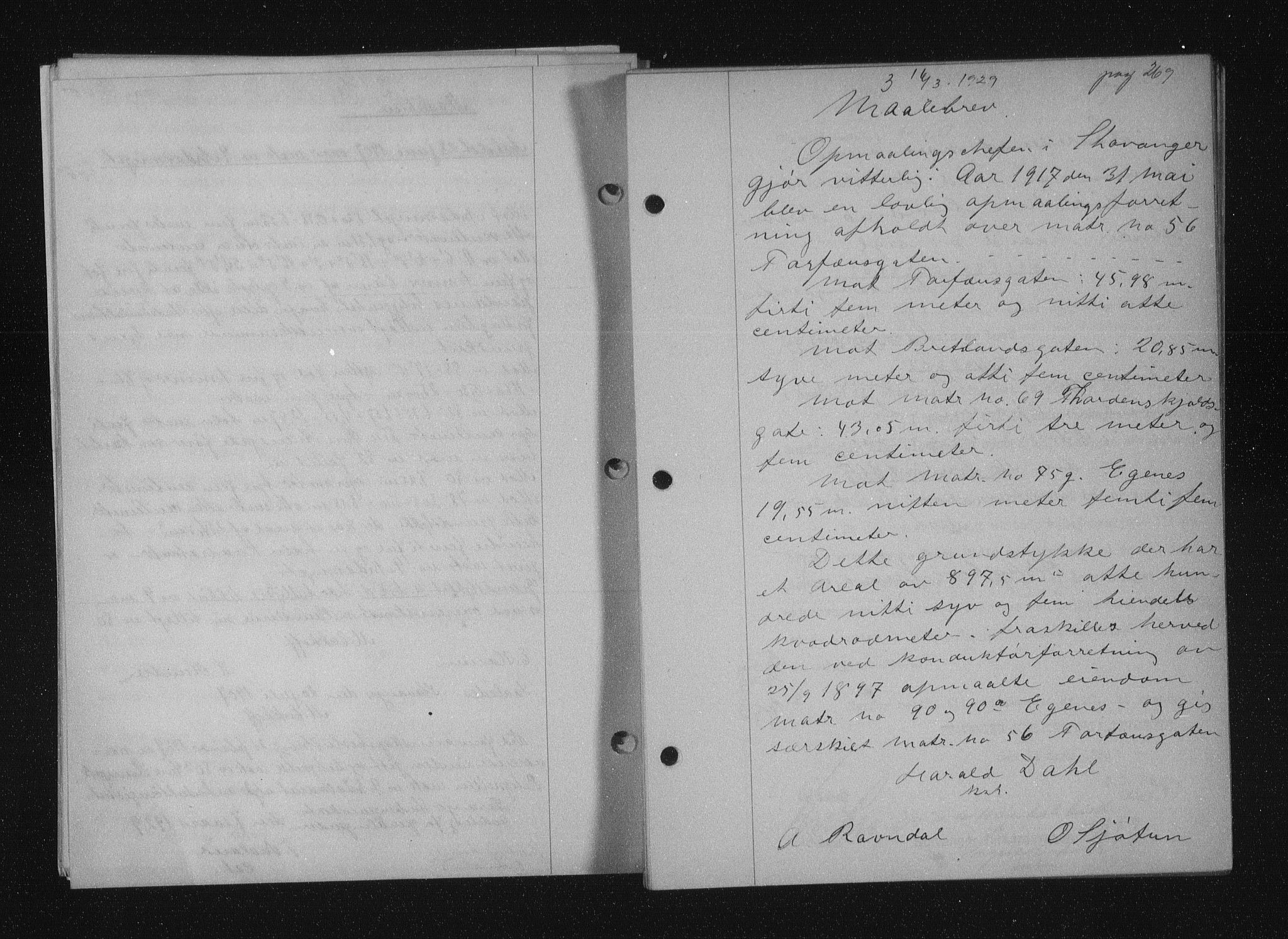 Stavanger byfogd, SAST/A-101408/001/4/41/410/410BB/L0055: Mortgage book no. 43, 1928-1929, Deed date: 16.03.1929