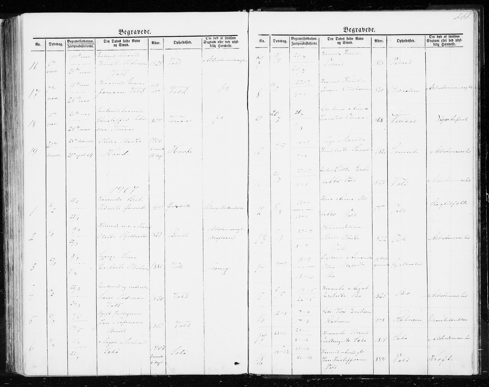 Ministerialprotokoller, klokkerbøker og fødselsregistre - Møre og Romsdal, SAT/A-1454/543/L0564: Parish register (copy) no. 543C02, 1867-1915, p. 261