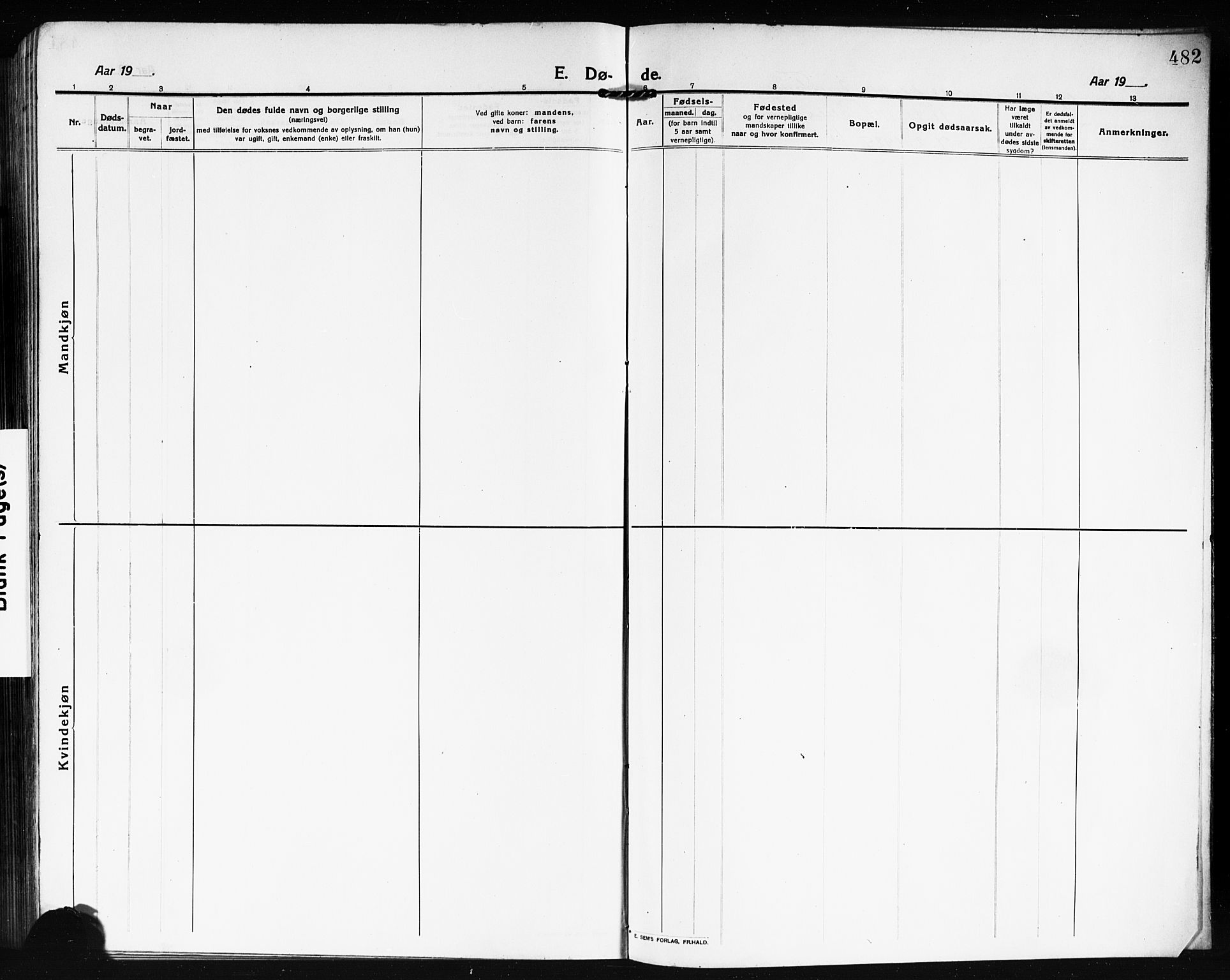 Moss prestekontor Kirkebøker, AV/SAO-A-2003/G/Ga/L0008: Parish register (copy) no. I 8, 1913-1923, p. 482