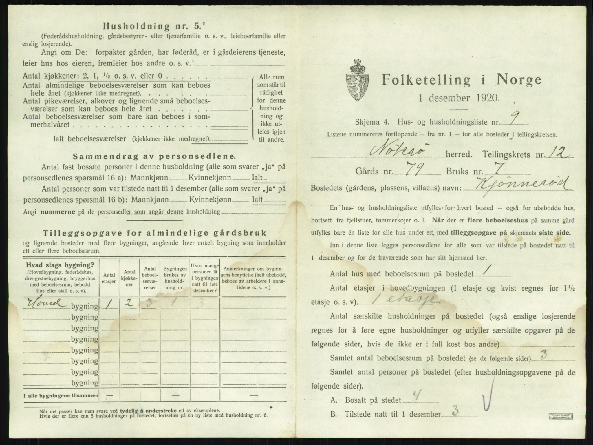 SAKO, 1920 census for Nøtterøy, 1920, p. 2469