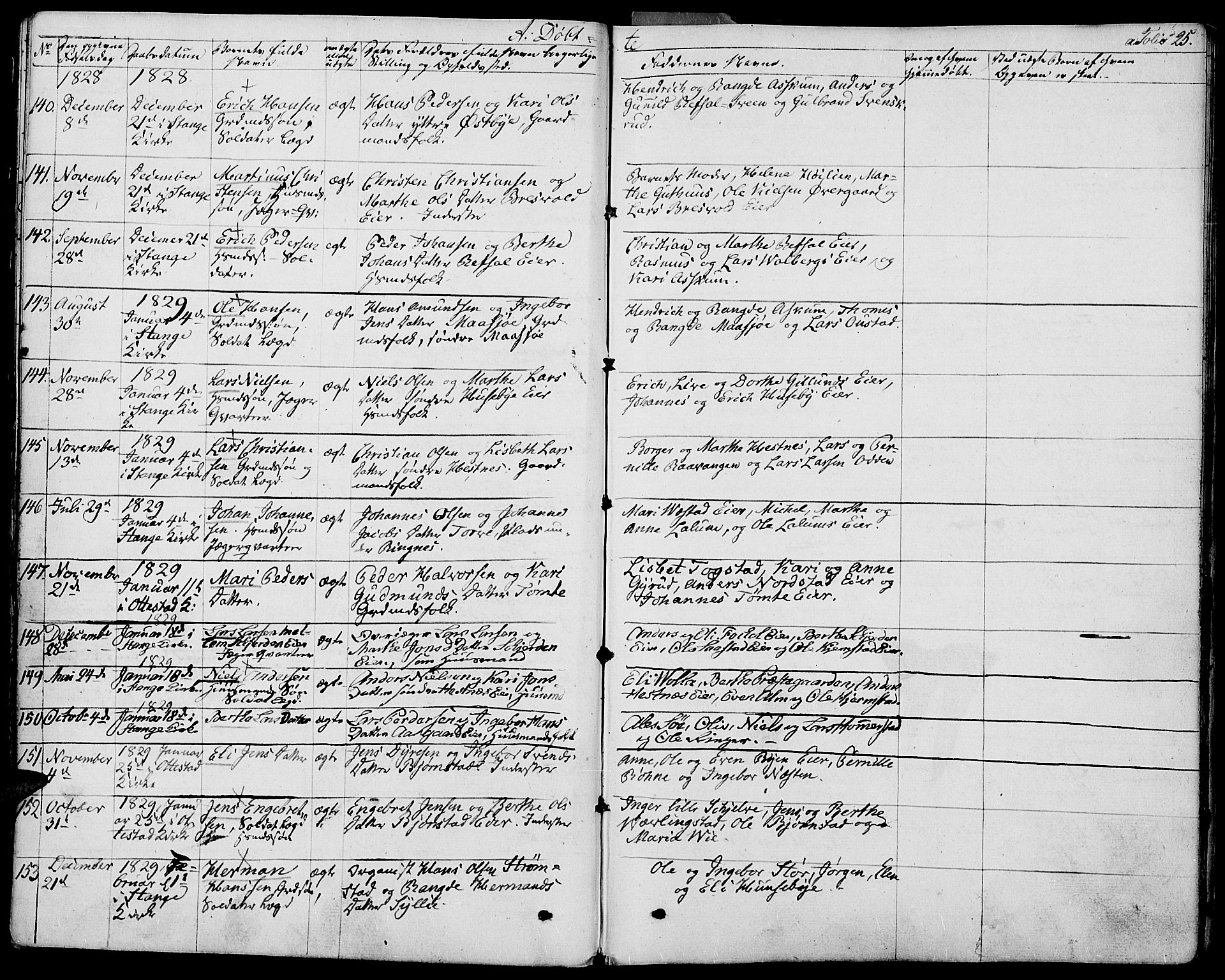 Stange prestekontor, AV/SAH-PREST-002/K/L0009: Parish register (official) no. 9, 1826-1835, p. 25