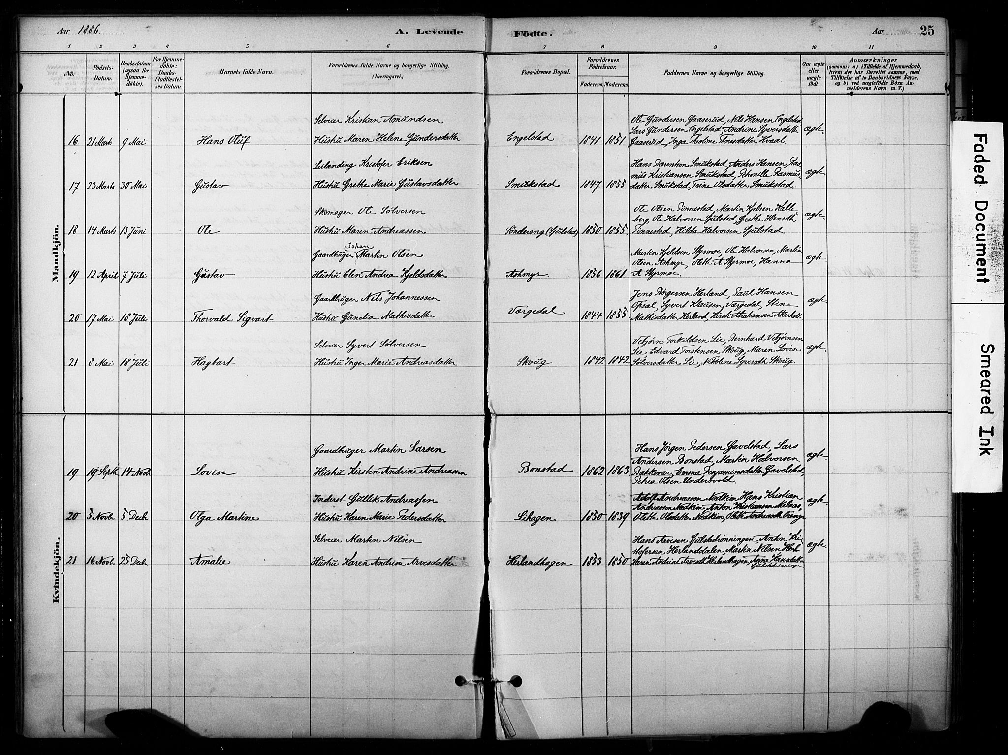 Lardal kirkebøker, SAKO/A-350/F/Fb/L0001: Parish register (official) no. II 1, 1881-1911, p. 25