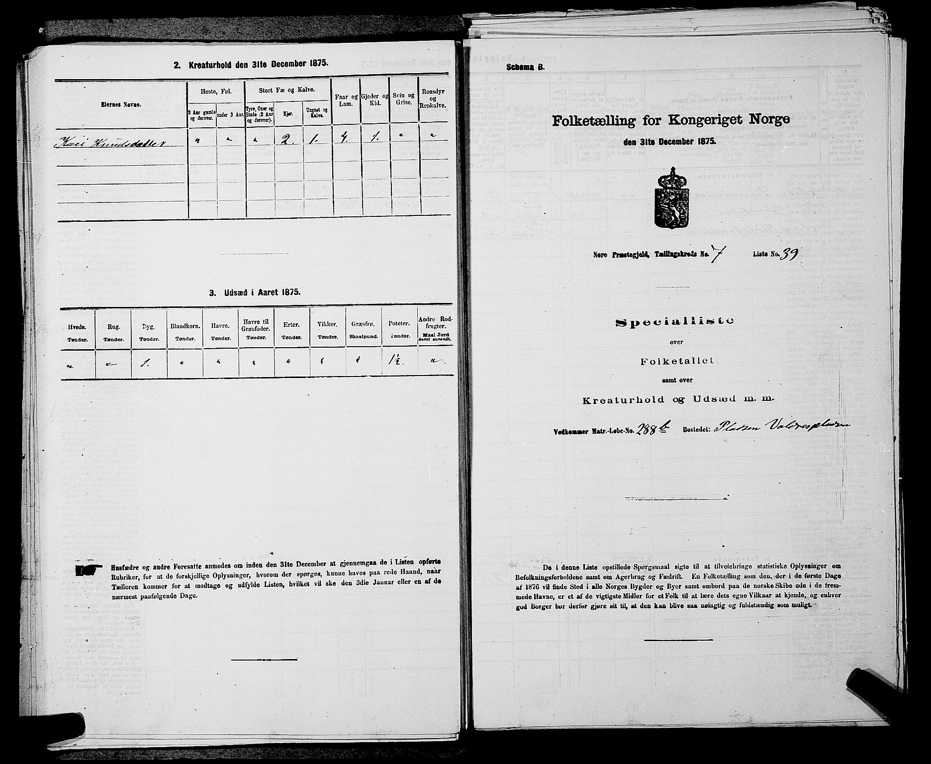 SAKO, 1875 census for 0633P Nore, 1875, p. 908