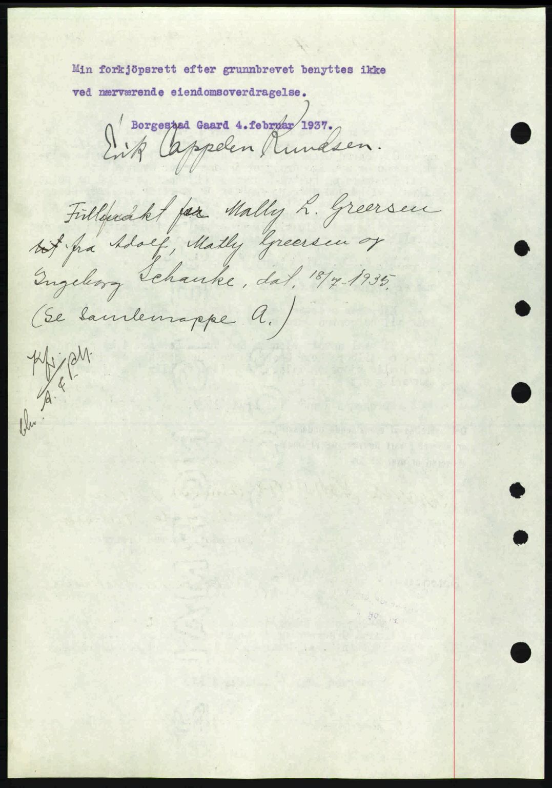 Gjerpen sorenskriveri, SAKO/A-216/G/Ga/Gae/L0067: Mortgage book no. A-66 - A-68, 1936-1937, Diary no: : 266/1937