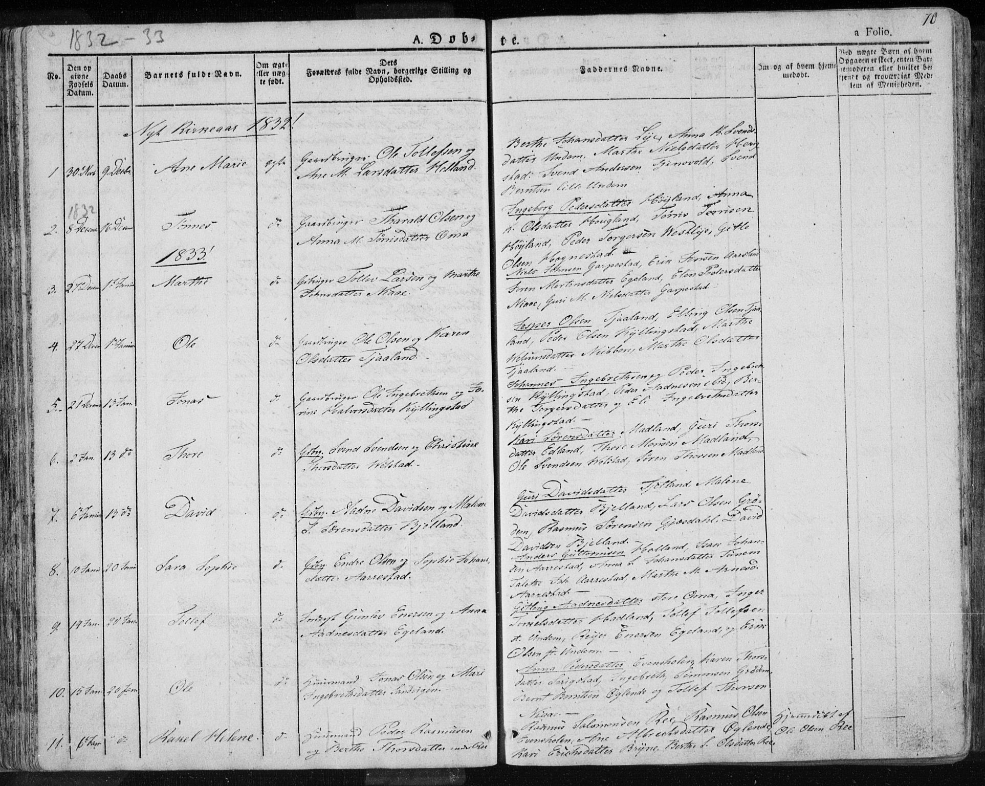 Lye sokneprestkontor, AV/SAST-A-101794/001/30BA/L0004: Parish register (official) no. A 4, 1826-1841, p. 70