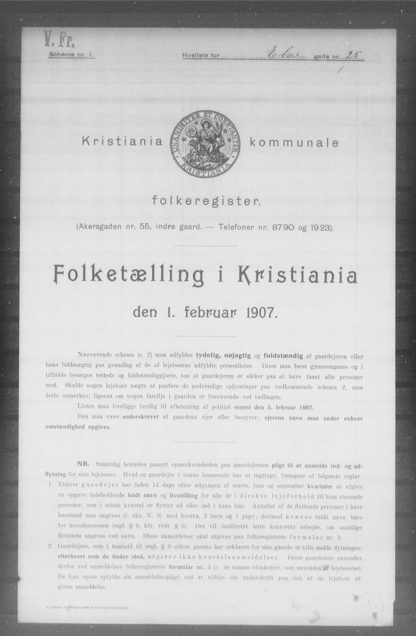 OBA, Municipal Census 1907 for Kristiania, 1907, p. 10561