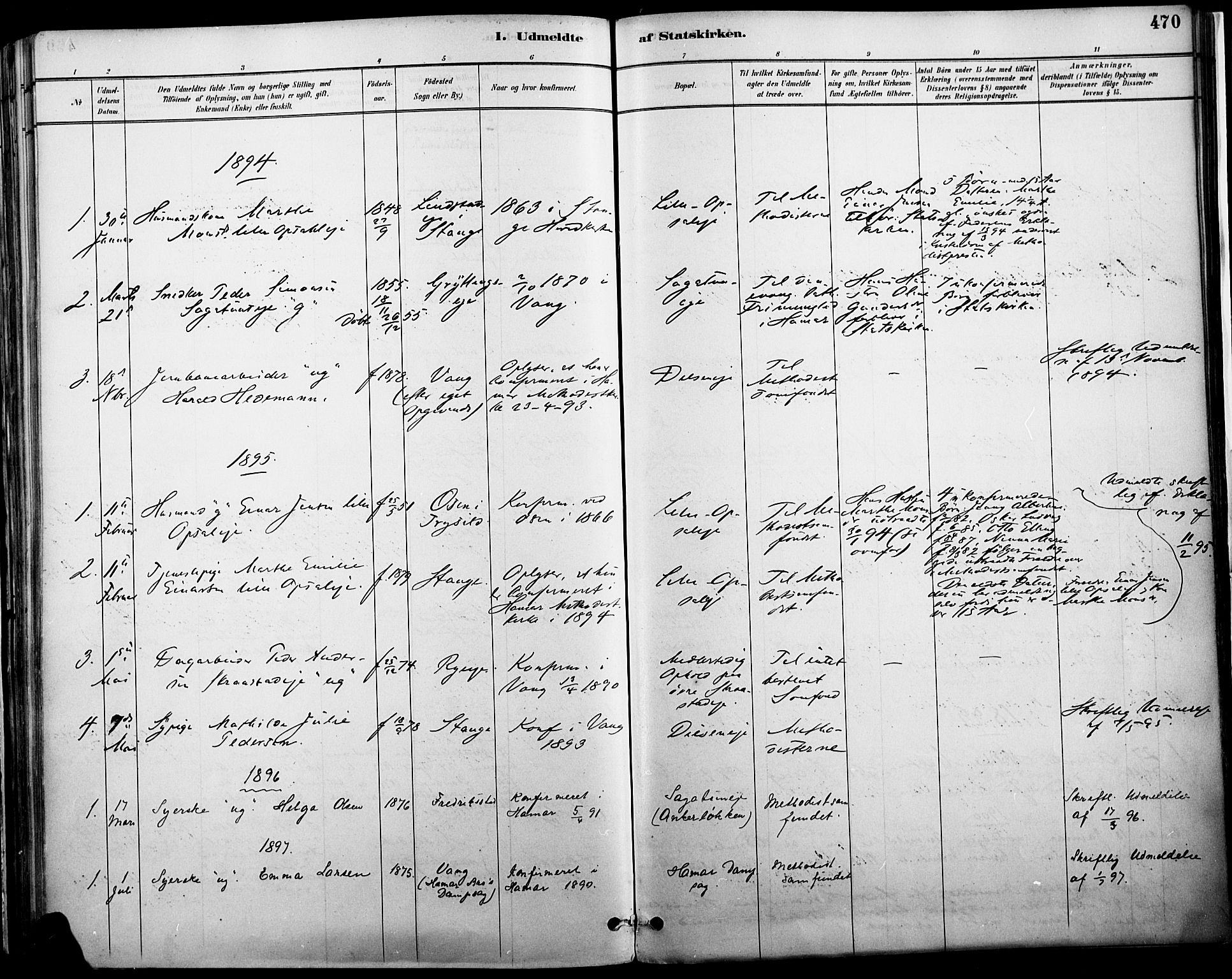 Vang prestekontor, Hedmark, AV/SAH-PREST-008/H/Ha/Haa/L0019A: Parish register (official) no. 19, 1886-1900, p. 470