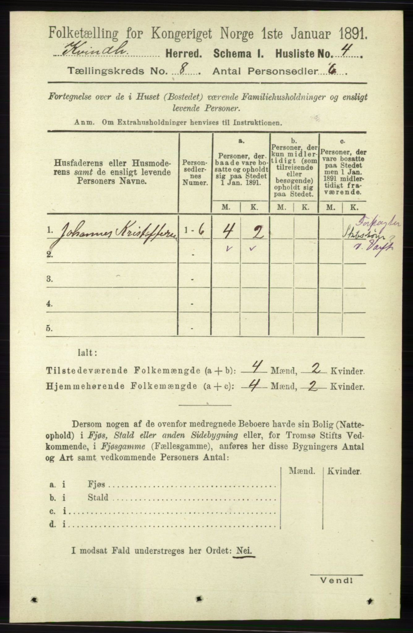 RA, 1891 census for 1224 Kvinnherad, 1891, p. 2925