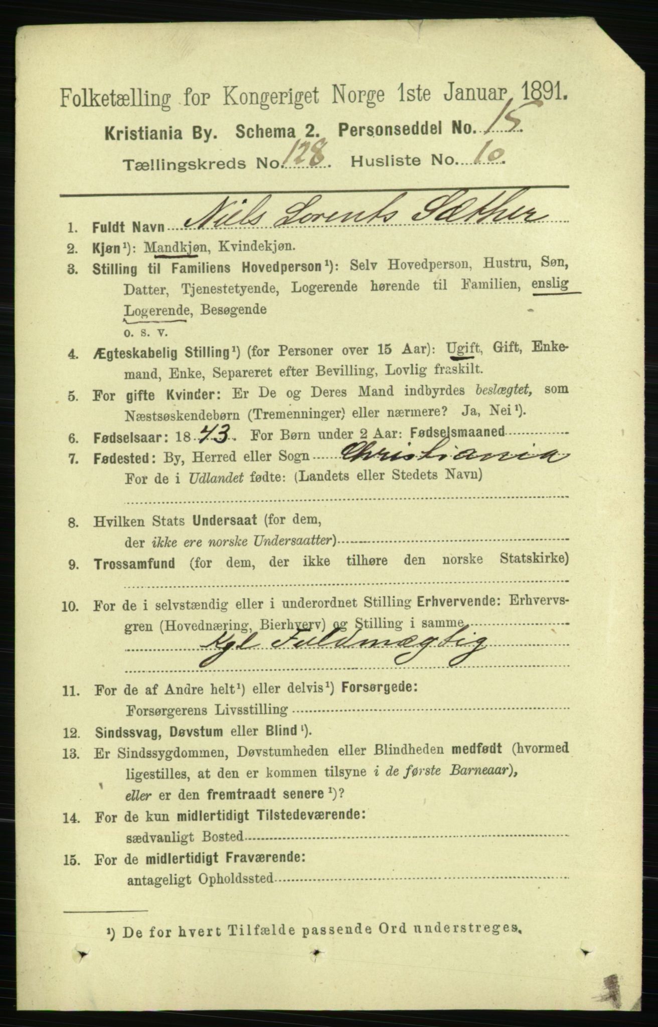 RA, 1891 census for 0301 Kristiania, 1891, p. 68874