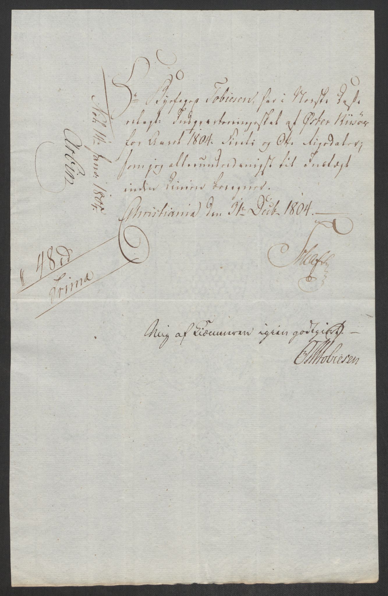 Danske Kanselli 1800-1814, AV/RA-EA-3024/K/Kk/Kka/Kkac/L0236: Kjøpstadregnskap Øster Risør, 1801-1804, p. 911