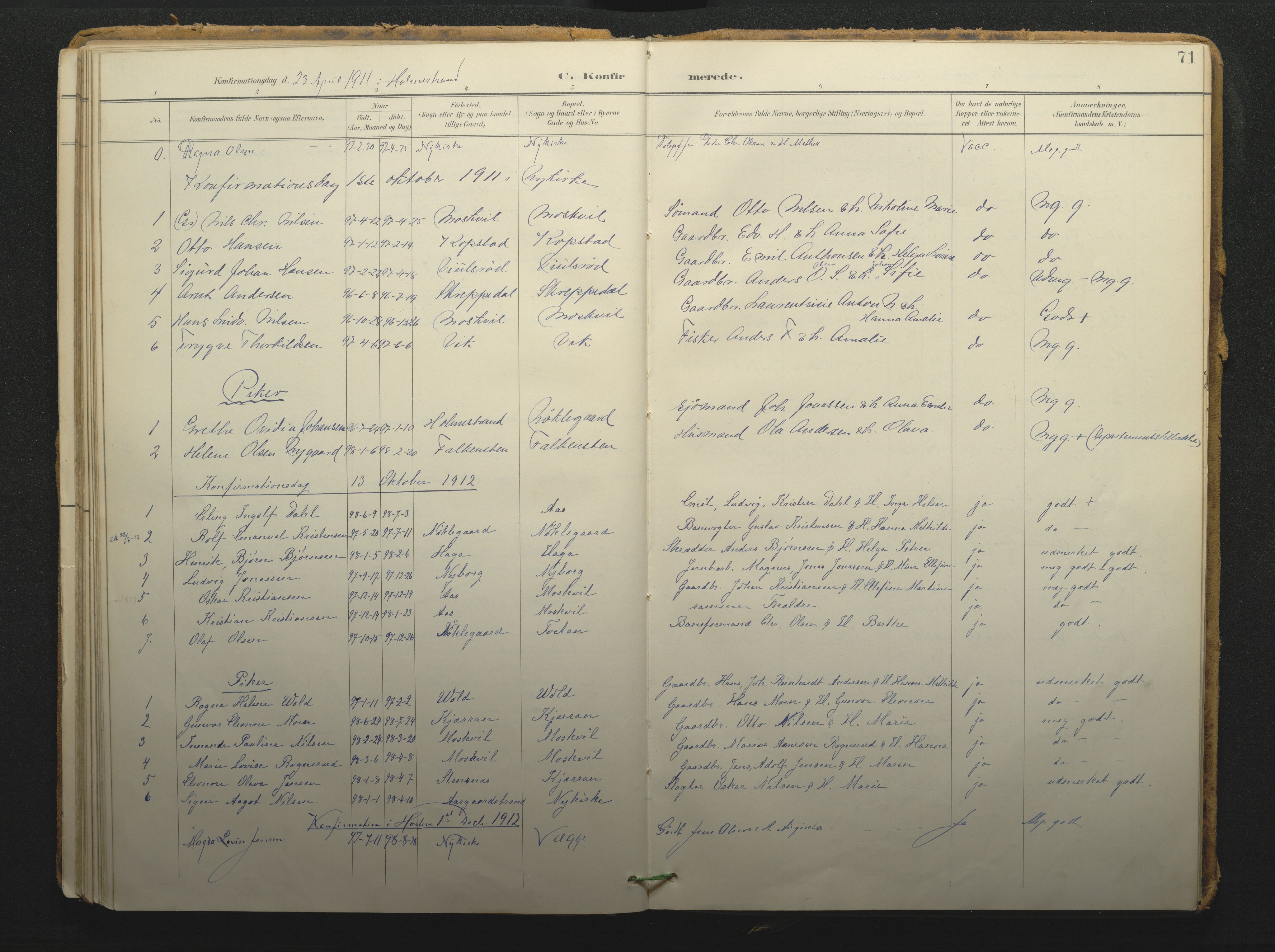 Borre kirkebøker, AV/SAKO-A-338/F/Fc/L0003: Parish register (official) no. III 3, 1896-1919, p. 71