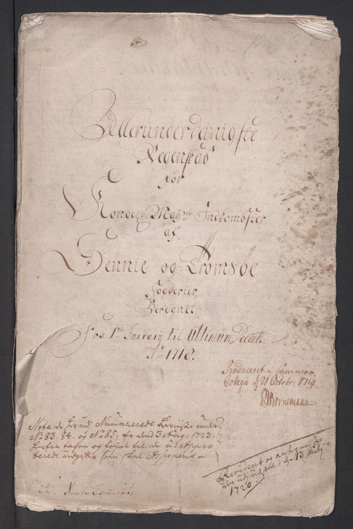 Rentekammeret inntil 1814, Reviderte regnskaper, Fogderegnskap, RA/EA-4092/R68/L4764: Fogderegnskap Senja og Troms, 1718, p. 5