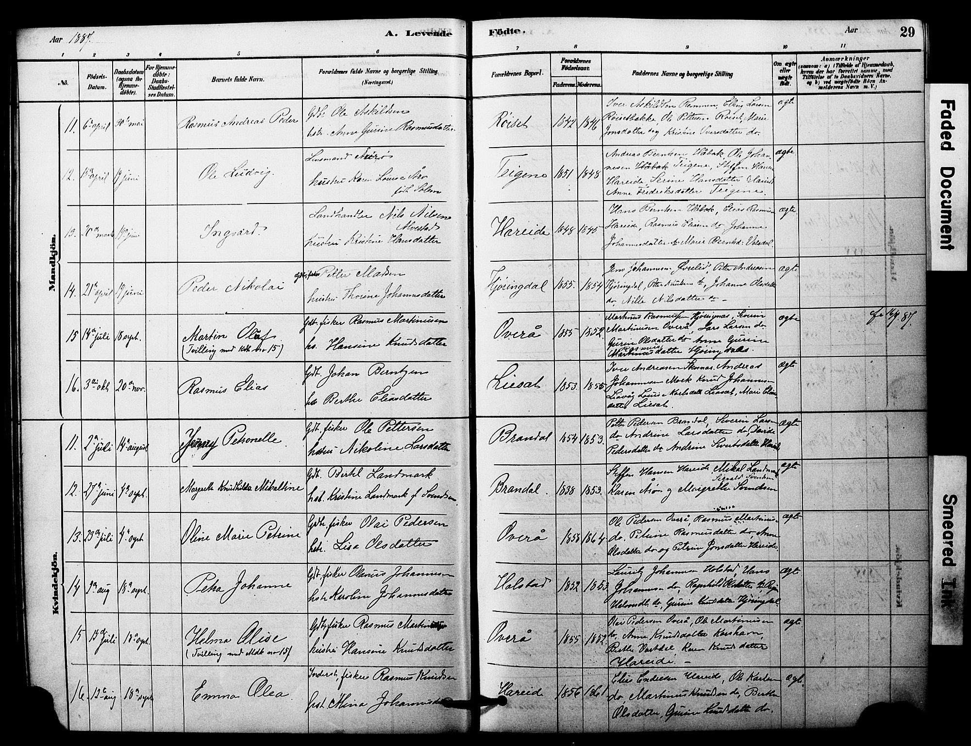 Ministerialprotokoller, klokkerbøker og fødselsregistre - Møre og Romsdal, SAT/A-1454/510/L0122: Parish register (official) no. 510A02, 1878-1897, p. 29