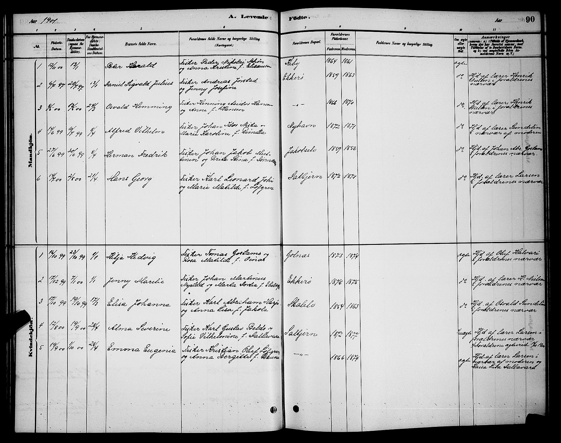 Vadsø sokneprestkontor, SATØ/S-1325/H/Hb/L0003klokker: Parish register (copy) no. 3, 1881-1901, p. 90