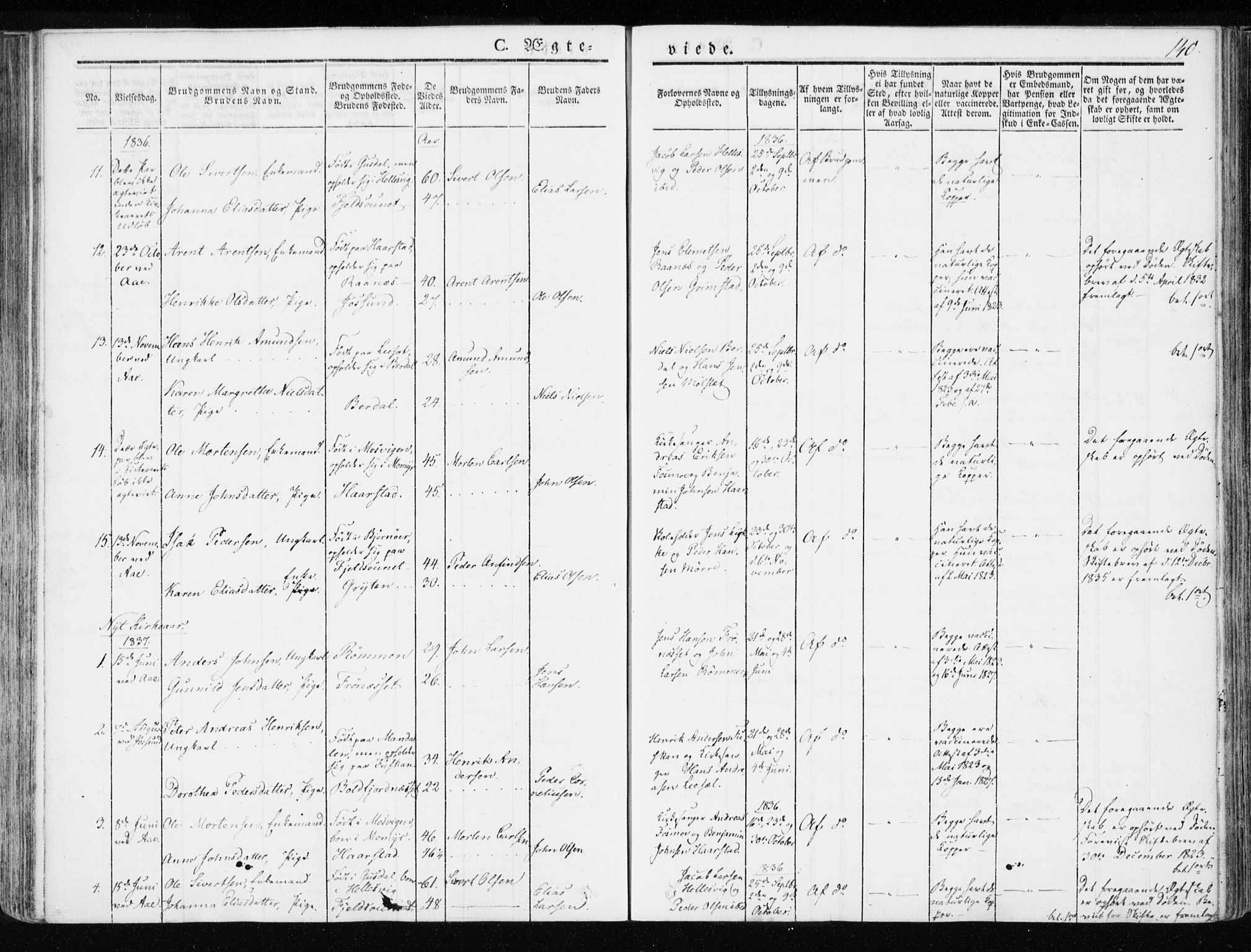 Ministerialprotokoller, klokkerbøker og fødselsregistre - Sør-Trøndelag, SAT/A-1456/655/L0676: Parish register (official) no. 655A05, 1830-1847, p. 140