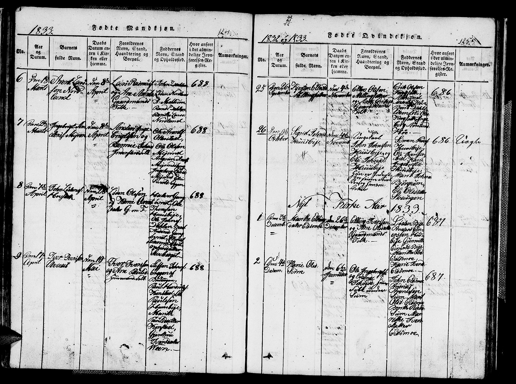 Ministerialprotokoller, klokkerbøker og fødselsregistre - Sør-Trøndelag, SAT/A-1456/667/L0796: Parish register (copy) no. 667C01, 1817-1836, p. 124-125