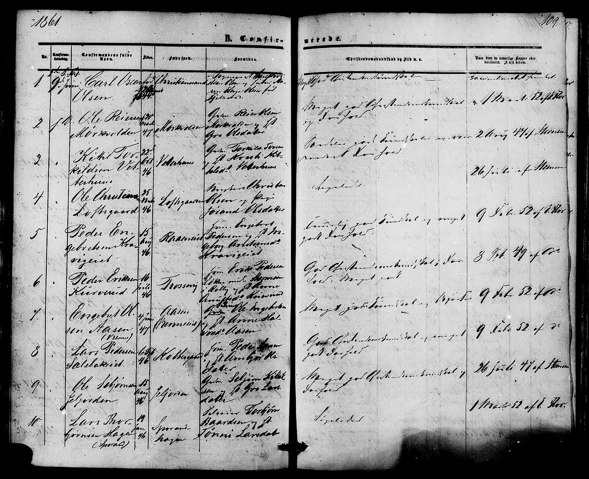 Nore kirkebøker, SAKO/A-238/F/Fa/L0003: Parish register (official) no. I 3, 1858-1866, p. 109