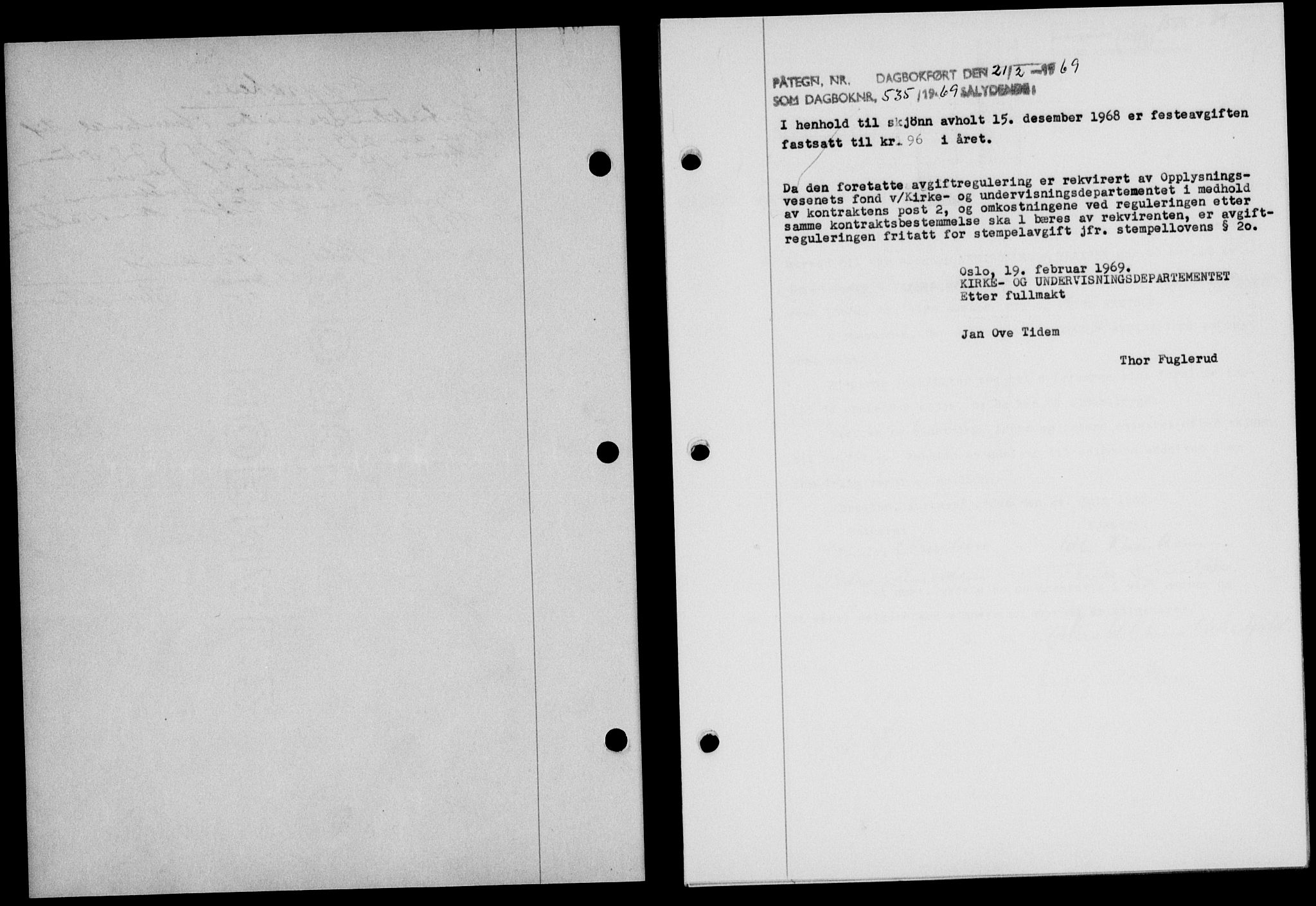 Lofoten sorenskriveri, SAT/A-0017/1/2/2C/L0006a: Mortgage book no. 6a, 1939-1939, Diary no: : 535/1969