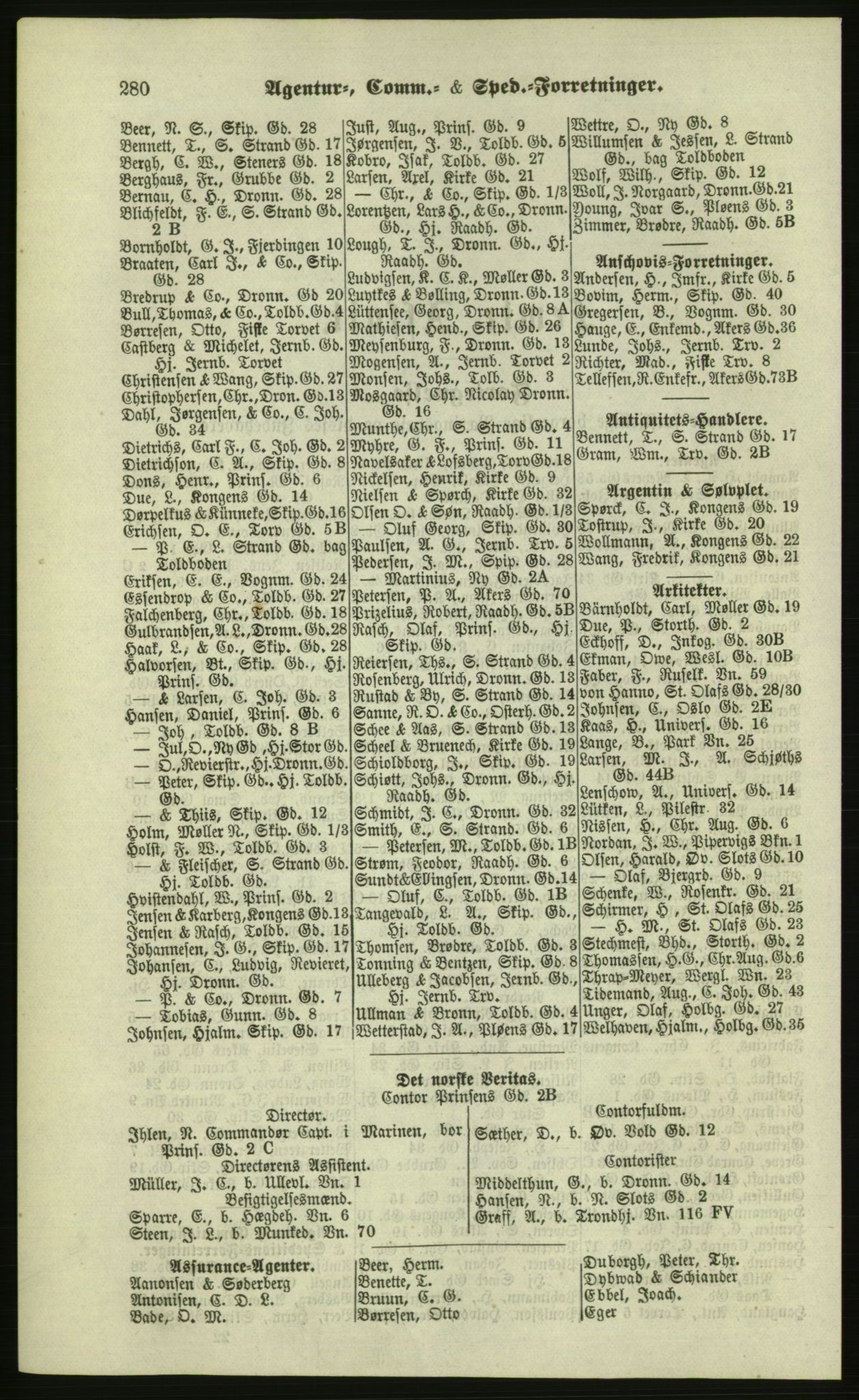 Kristiania/Oslo adressebok, PUBL/-, 1879, p. 280