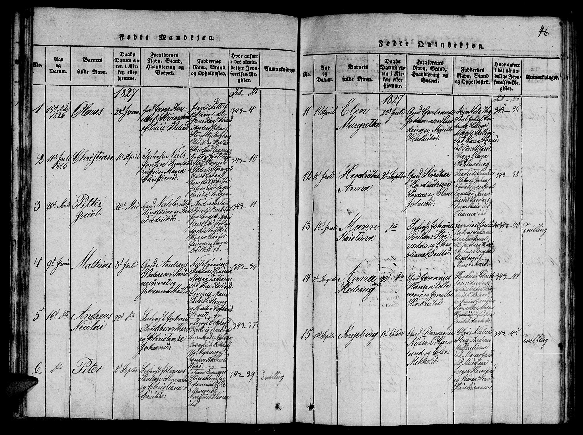 Ministerialprotokoller, klokkerbøker og fødselsregistre - Nord-Trøndelag, AV/SAT-A-1458/784/L0667: Parish register (official) no. 784A03 /1, 1816-1829, p. 46