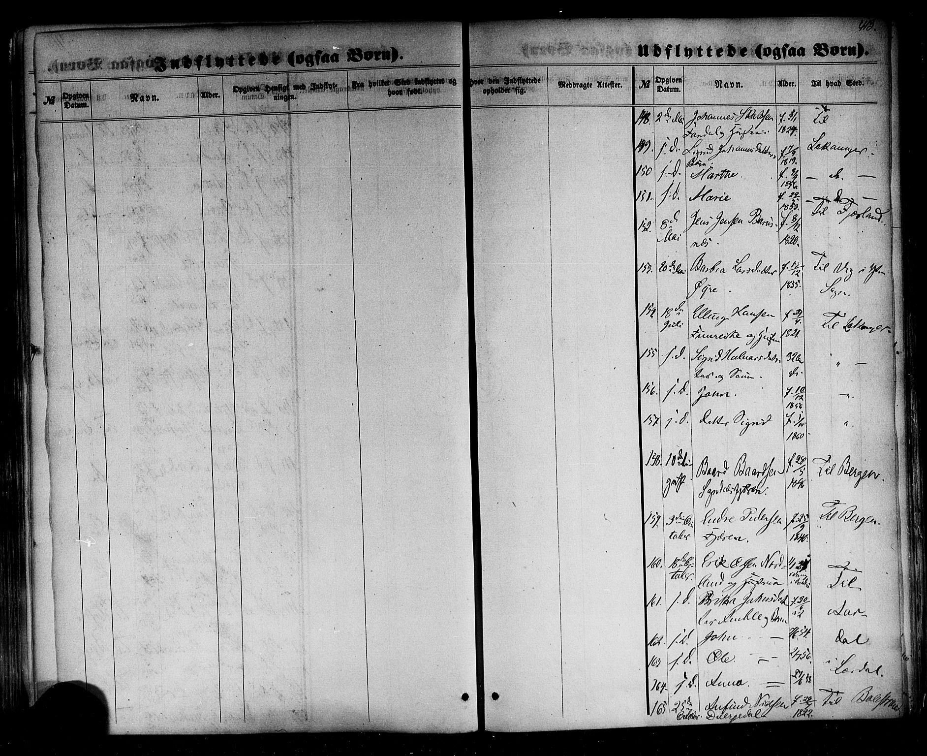 Sogndal sokneprestembete, AV/SAB-A-81301/H/Haa/Haaa/L0013: Parish register (official) no. A 13, 1859-1877, p. 413