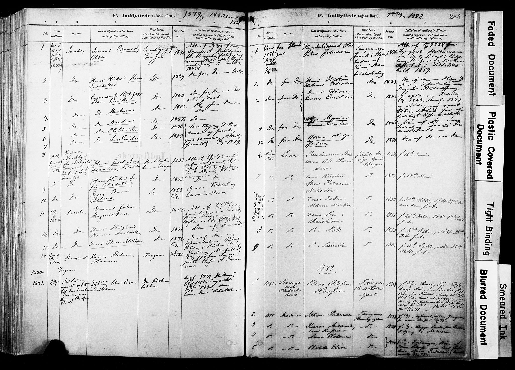 Strømsø kirkebøker, SAKO/A-246/F/Fb/L0006: Parish register (official) no. II 6, 1879-1910, p. 284