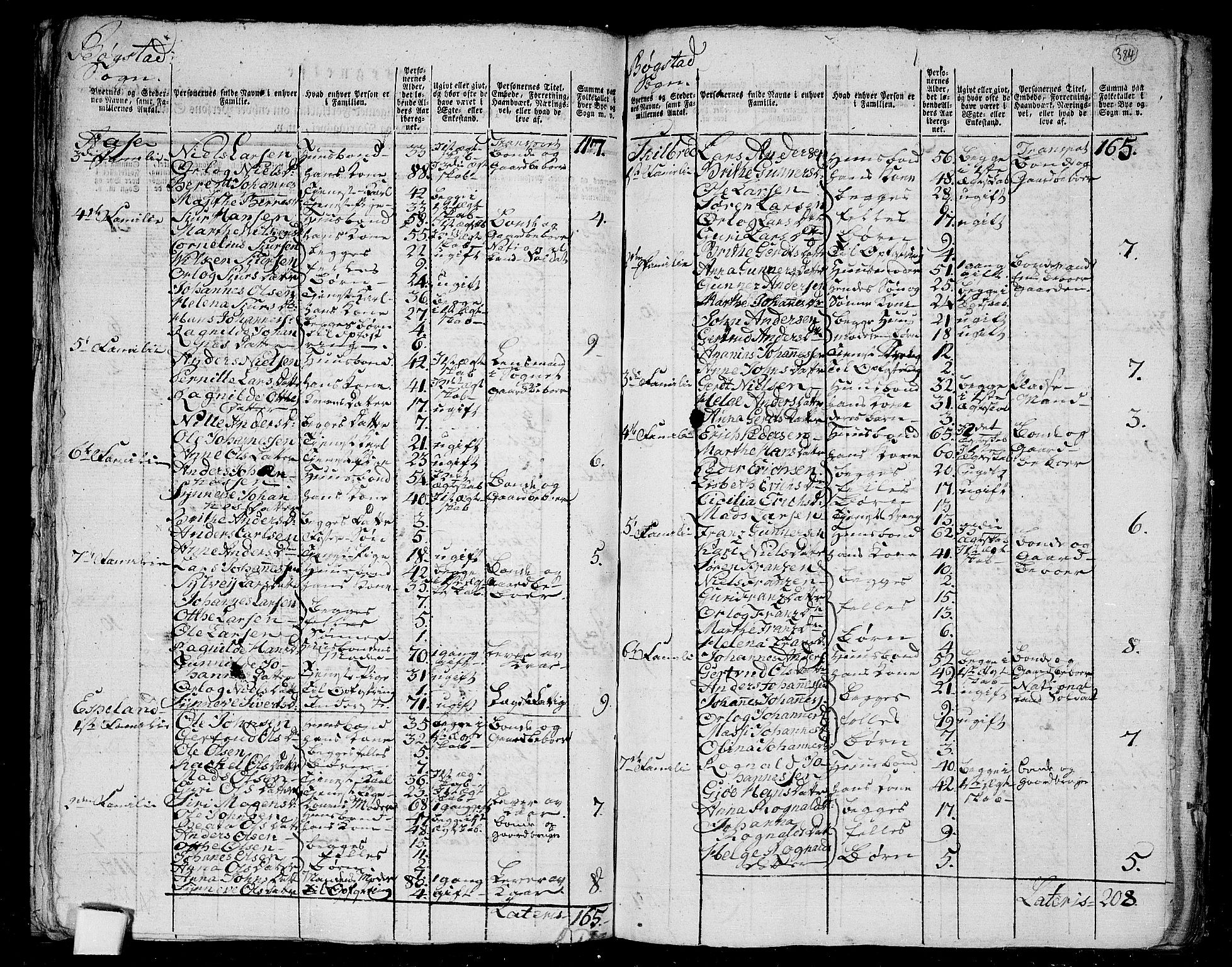 RA, 1801 census for 1430P Indre Holmedal, 1801, p. 383b-384a