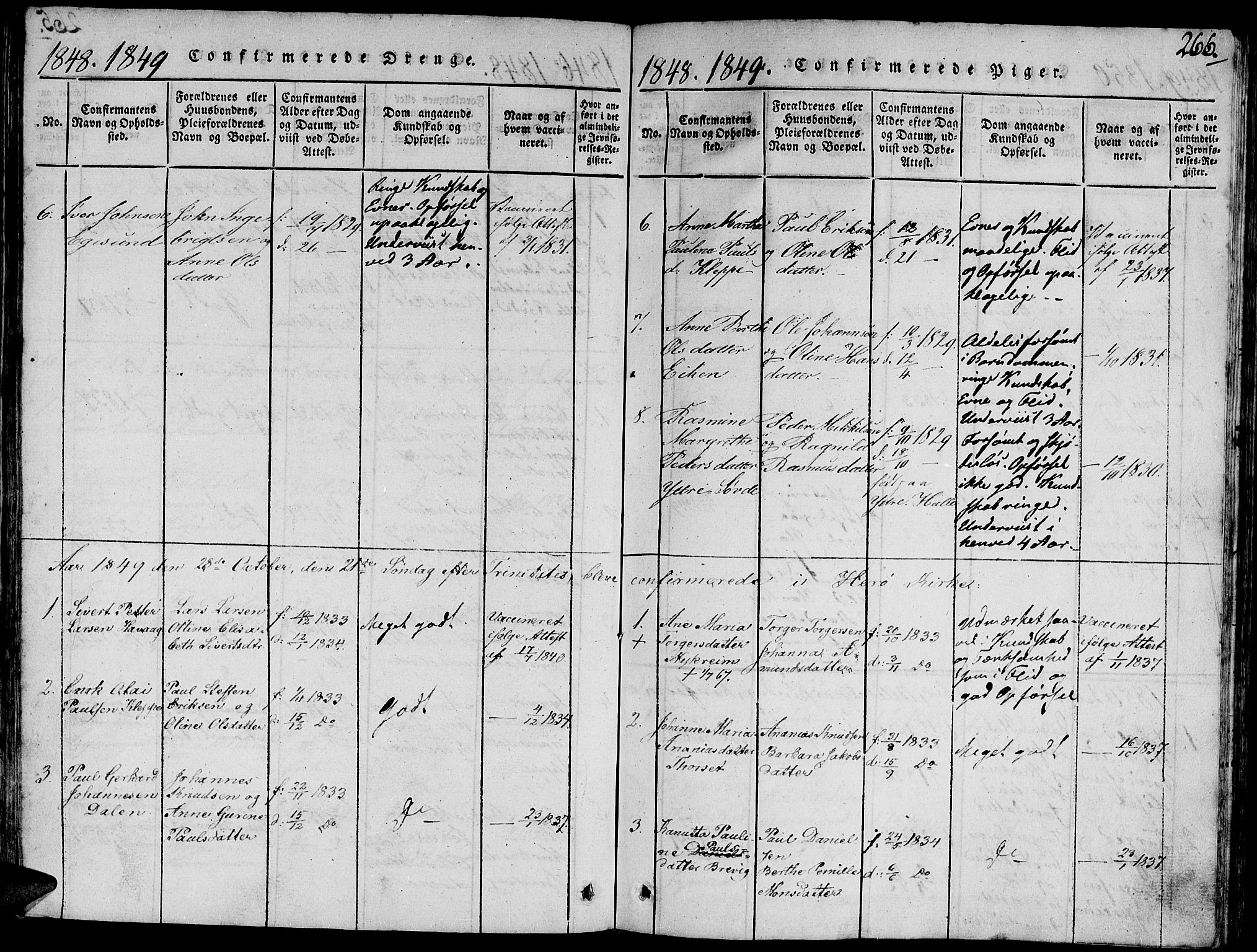 Ministerialprotokoller, klokkerbøker og fødselsregistre - Møre og Romsdal, SAT/A-1454/504/L0054: Parish register (official) no. 504A01, 1816-1861, p. 266