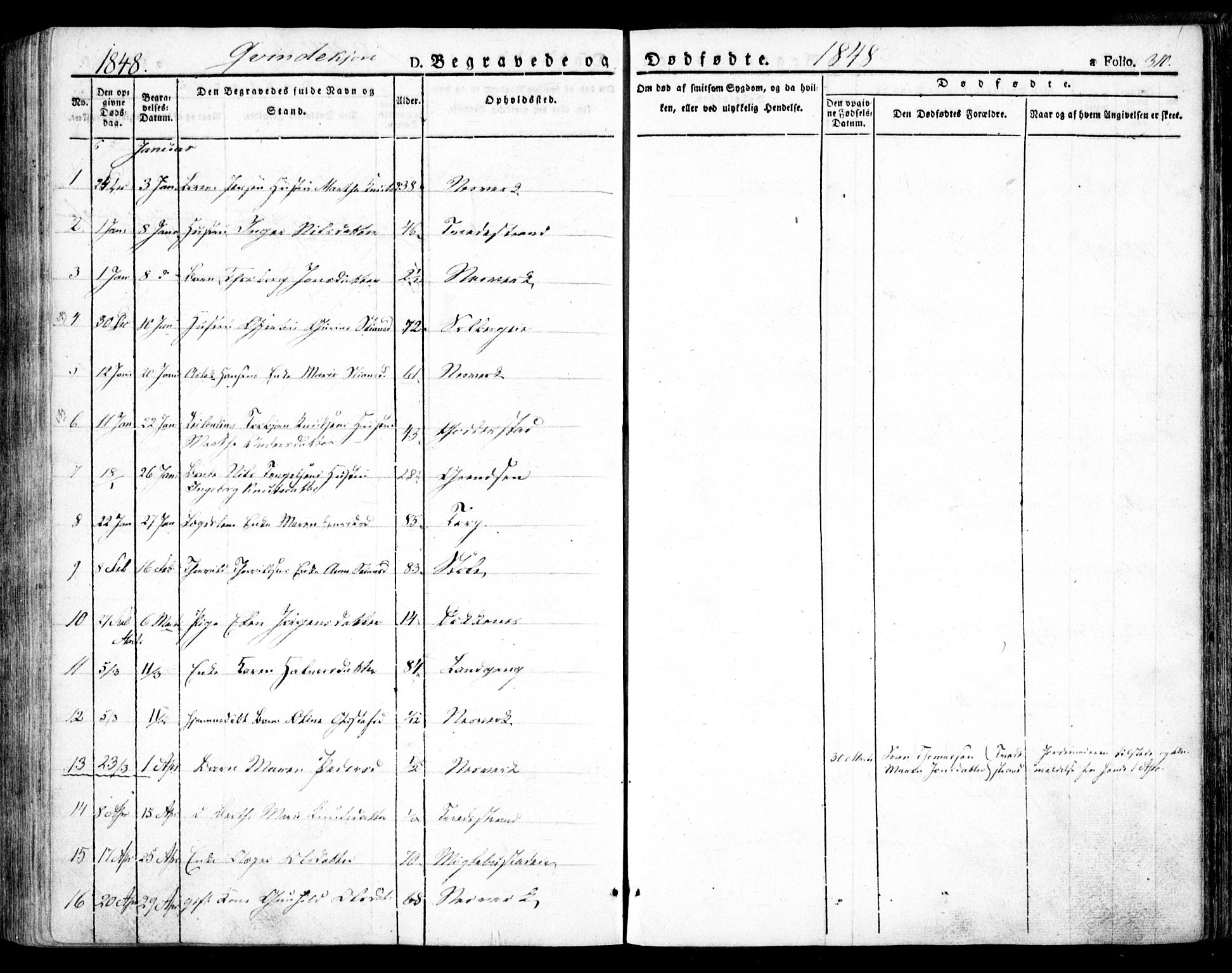 Holt sokneprestkontor, AV/SAK-1111-0021/F/Fa/L0007: Parish register (official) no. A 7, 1836-1848, p. 310