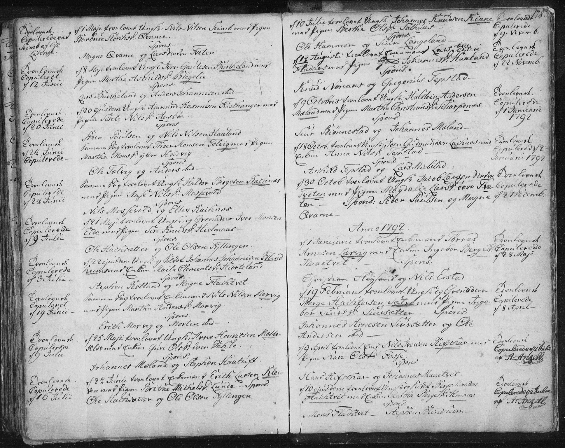 Hamre sokneprestembete, AV/SAB-A-75501/H/Ha/Haa/Haaa/L0008: Parish register (official) no. A 8, 1778-1804, p. 178