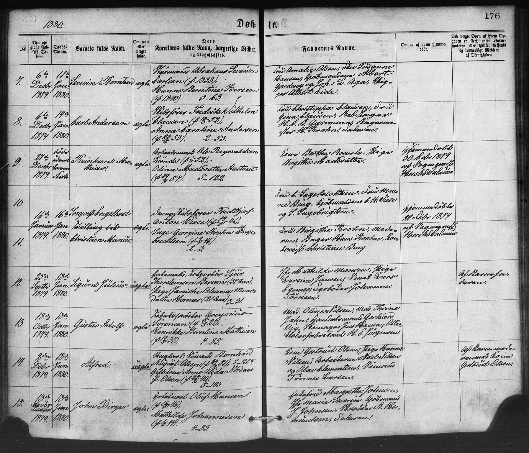 Nykirken Sokneprestembete, SAB/A-77101/H/Haa/L0016: Parish register (official) no. B 3, 1870-1884, p. 176