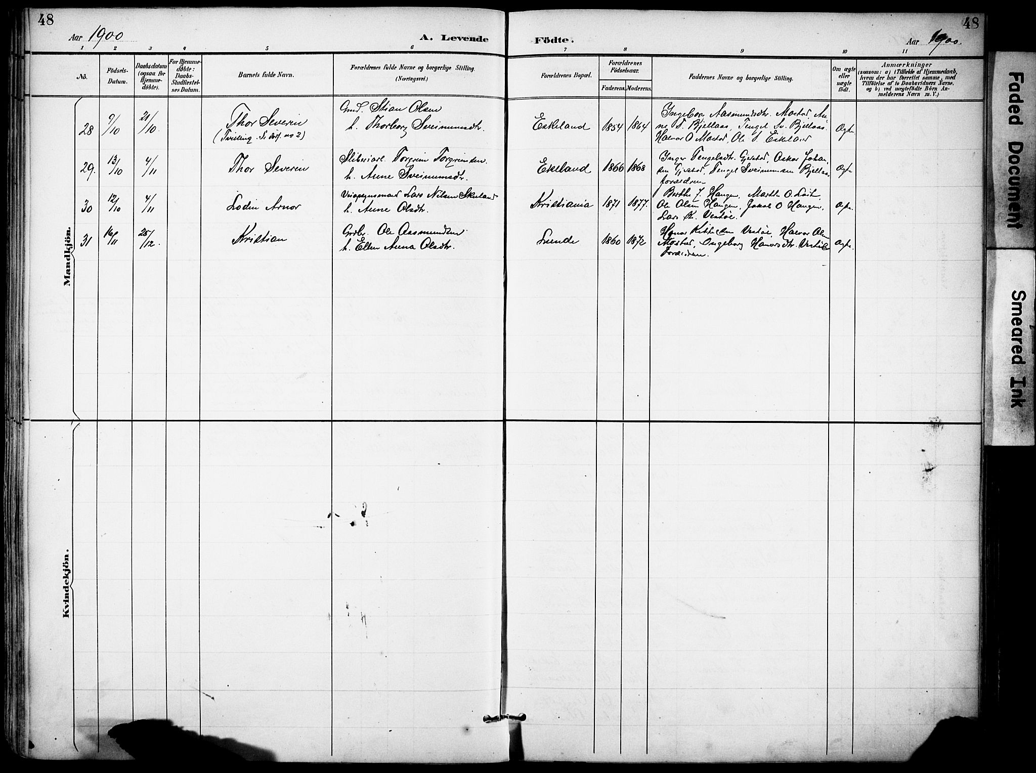 Gjerstad sokneprestkontor, AV/SAK-1111-0014/F/Fa/Faa/L0010: Parish register (official) no. A 10, 1891-1902, p. 48