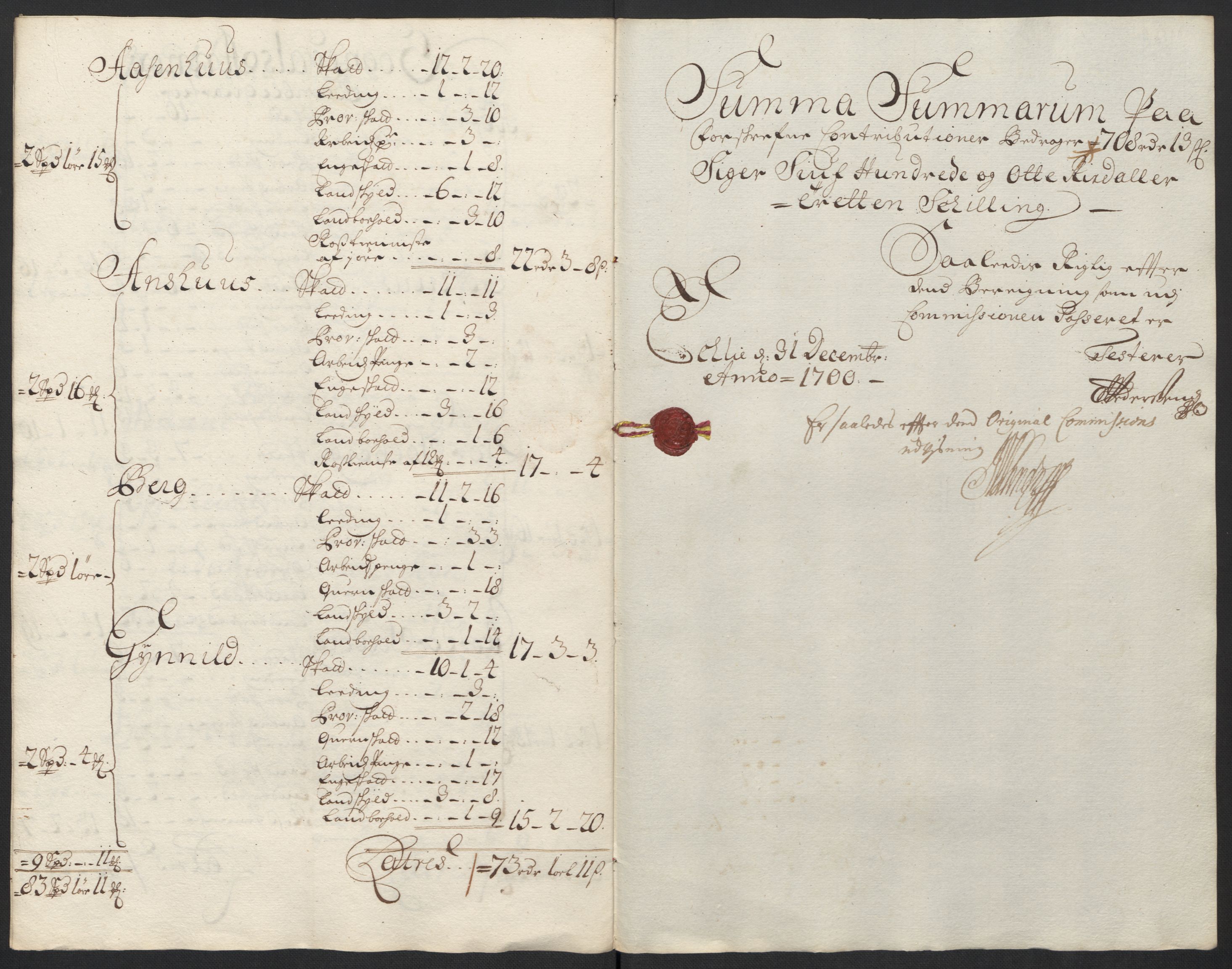 Rentekammeret inntil 1814, Reviderte regnskaper, Fogderegnskap, AV/RA-EA-4092/R60/L3950: Fogderegnskap Orkdal og Gauldal, 1700, p. 413