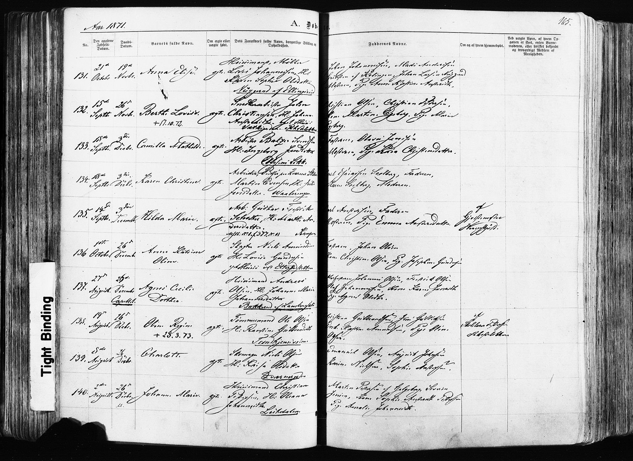 Østre Aker prestekontor Kirkebøker, AV/SAO-A-10840/F/Fa/L0003: Parish register (official) no. I 3, 1869-1875, p. 165