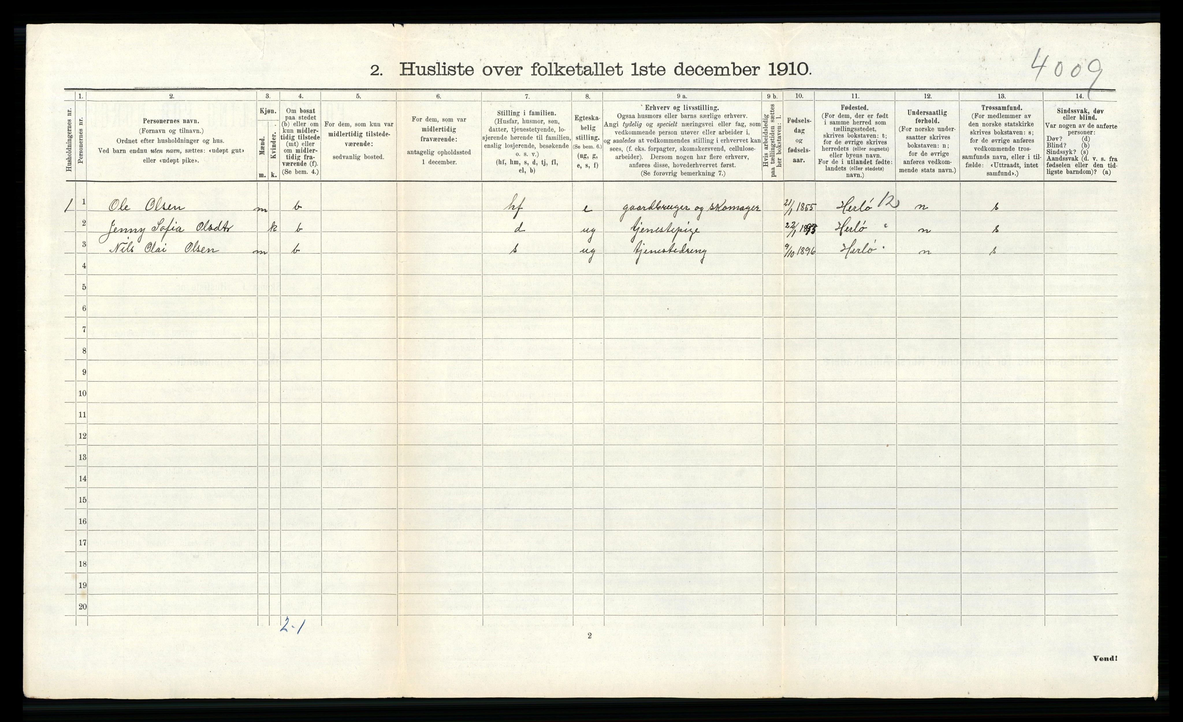 RA, 1910 census for Alversund, 1910, p. 275