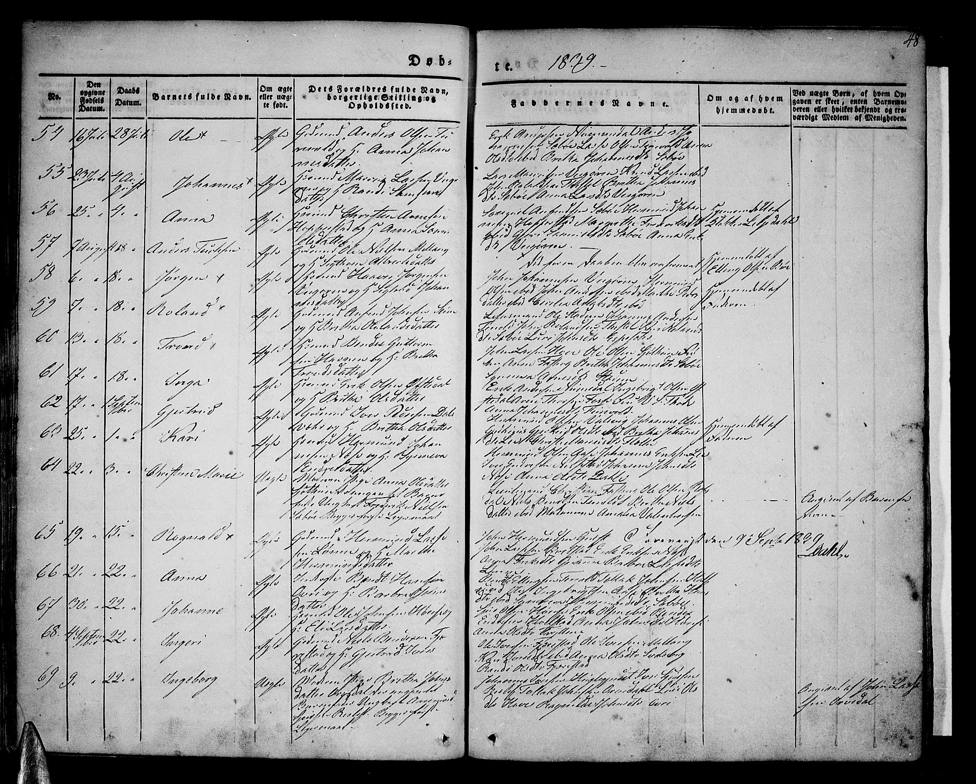 Vik sokneprestembete, AV/SAB-A-81501/H/Haa/Haaa/L0007: Parish register (official) no. A 7, 1831-1845, p. 48