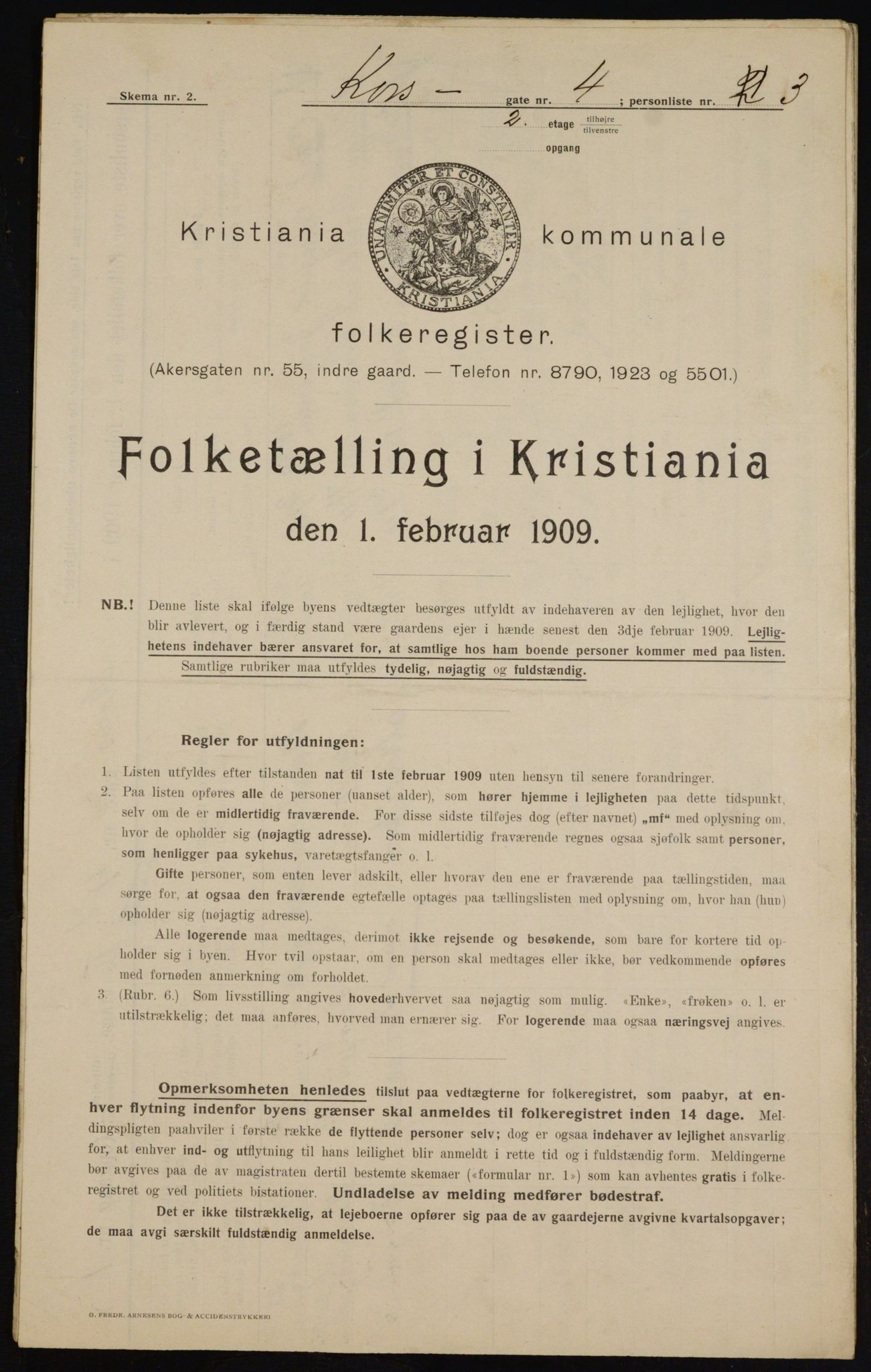 OBA, Municipal Census 1909 for Kristiania, 1909, p. 49031