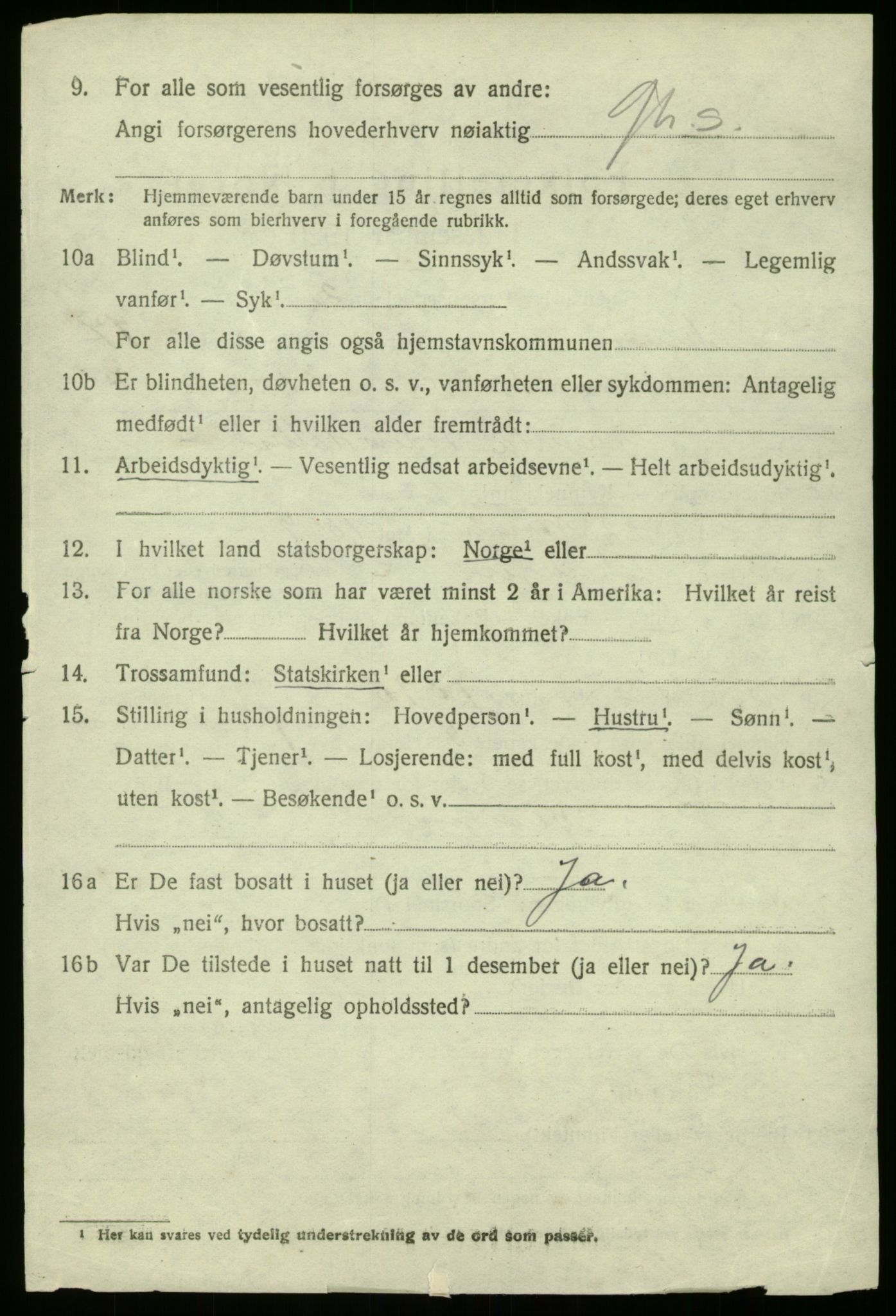 SAB, 1920 census for Manger, 1920, p. 9517