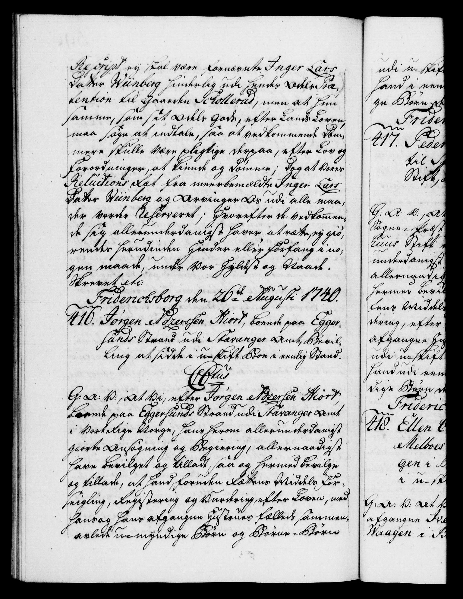 Danske Kanselli 1572-1799, AV/RA-EA-3023/F/Fc/Fca/Fcaa/L0031: Norske registre, 1739-1740, p. 596b